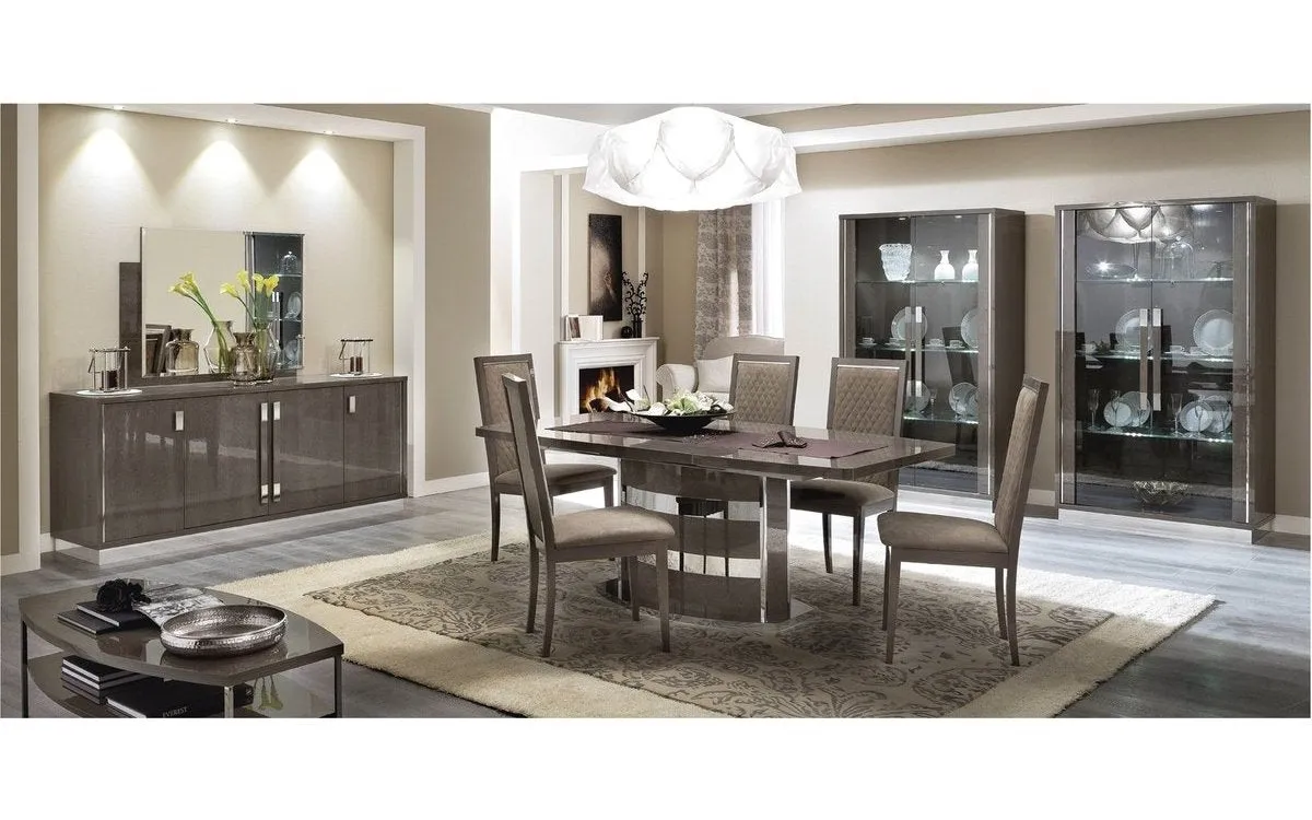 Modern Platinum Slim Dining Set