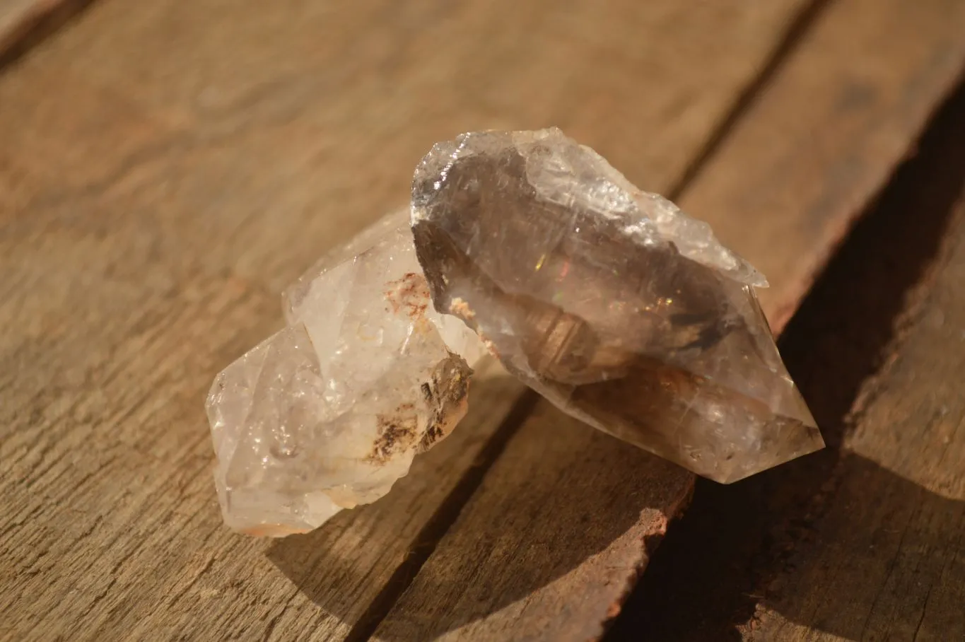 Natural Gorgeous Clear / Smokey Window Brandberg Quartz Crystals x 12 From Brandberg, Namibia