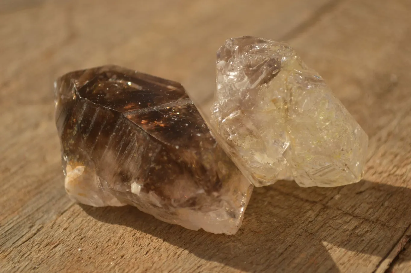 Natural Gorgeous Clear / Smokey Window Brandberg Quartz Crystals x 12 From Brandberg, Namibia