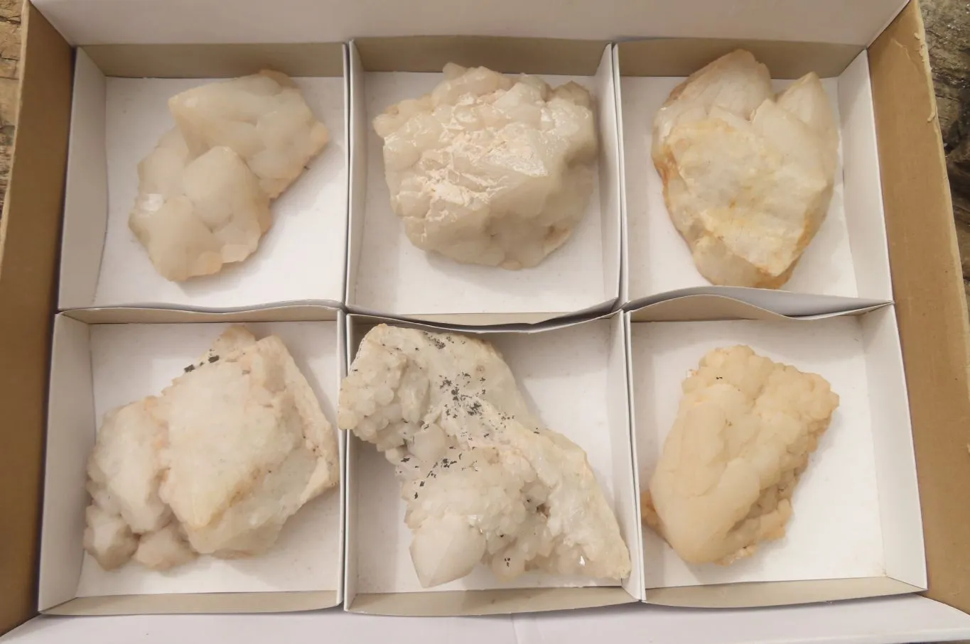 Natural Groovy Cascading Candle Quartz Clusters x 6 From Antsirabe, Madagascar