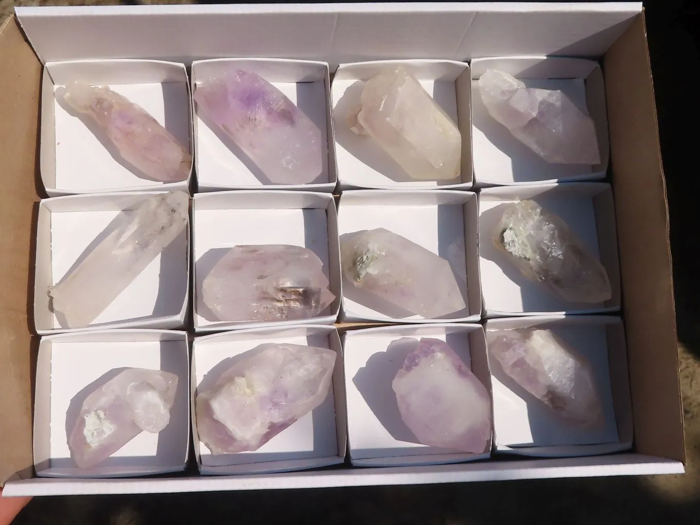 Natural Large Clear Brandberg Amethyst Quartz Crystals x 12 From Brandberg, Namibia