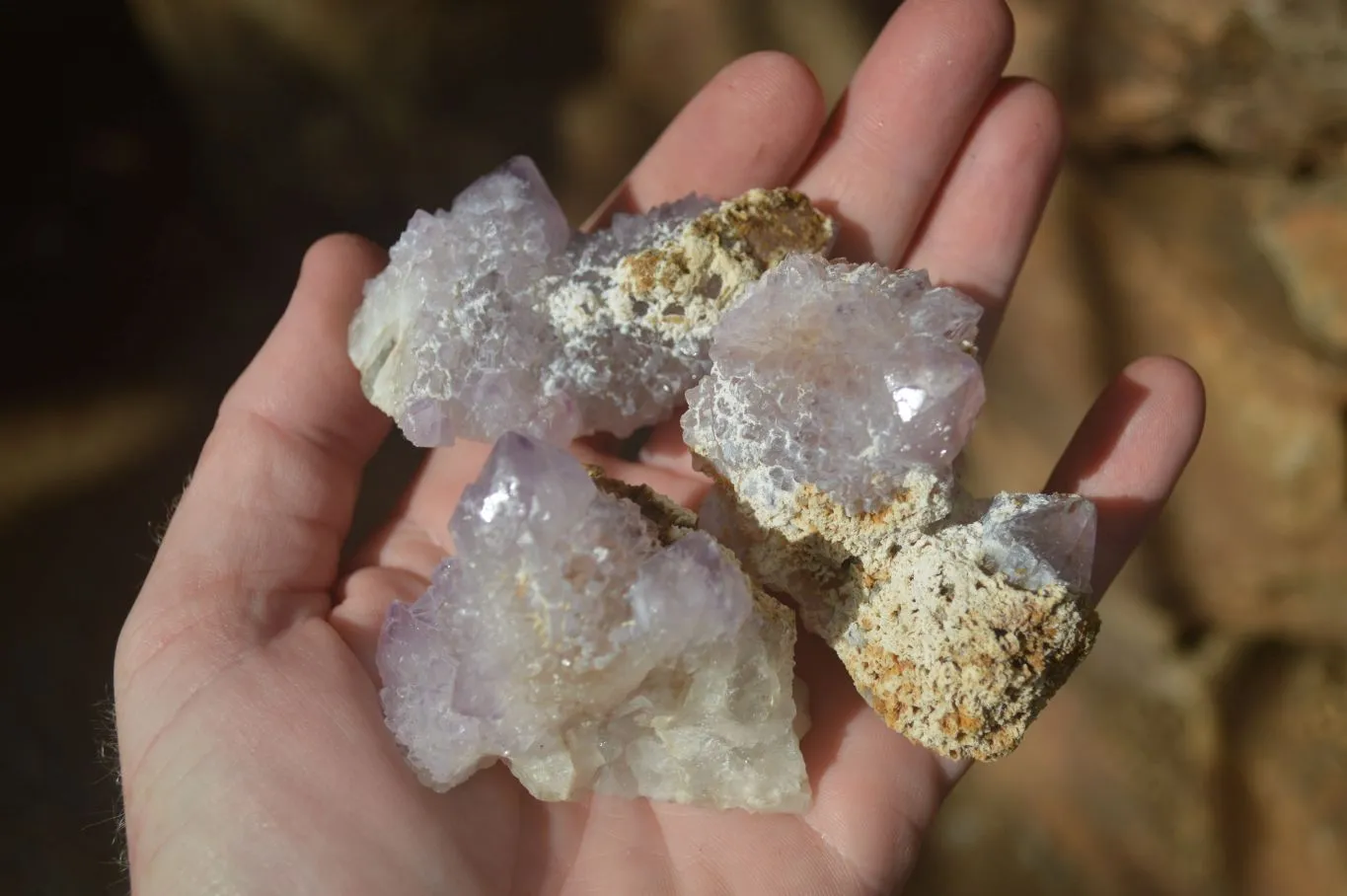 Natural Mixed Spirit Amethyst Quartz Crystals (Calcium On Some) x 12 From Boekenhouthoek, South Africa