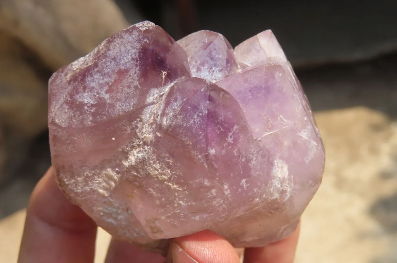 Natural Window Amethyst Quartz Crystals x 4 From Madagascar