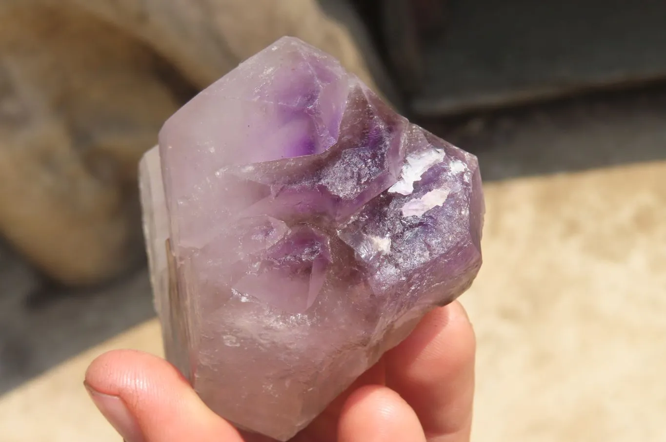 Natural Window Amethyst Quartz Crystals x 4 From Madagascar