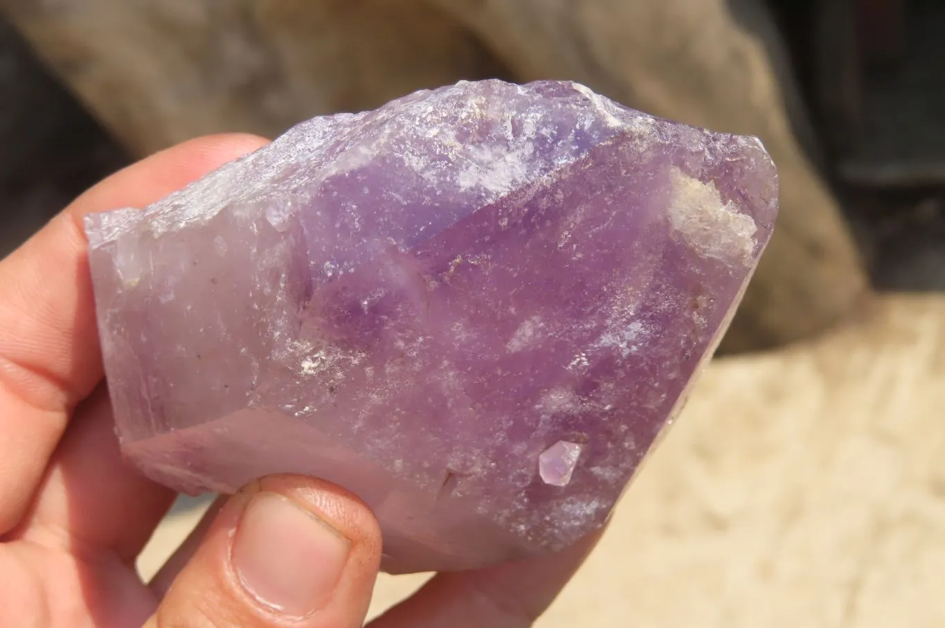 Natural Window Amethyst Quartz Crystals x 4 From Madagascar