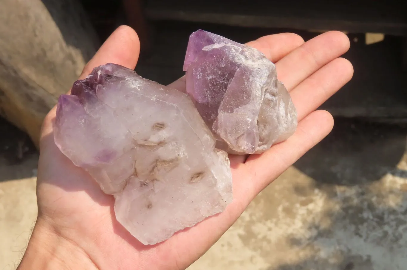 Natural Window Amethyst Quartz Crystals x 4 From Madagascar