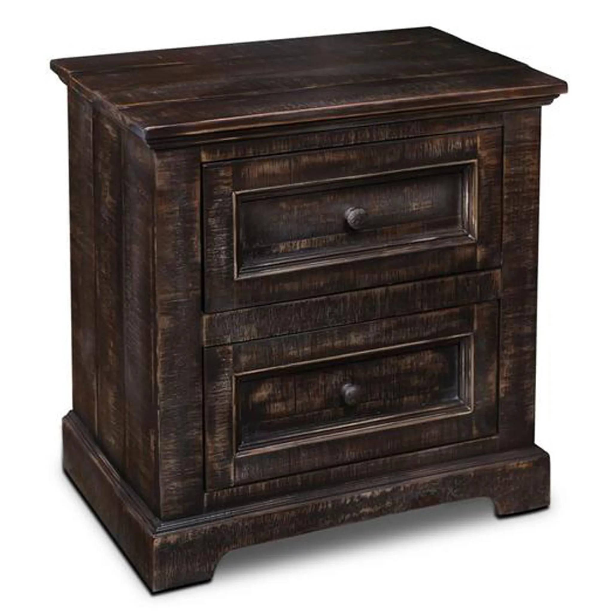 Onyx 2 Drawer Rustic End Table