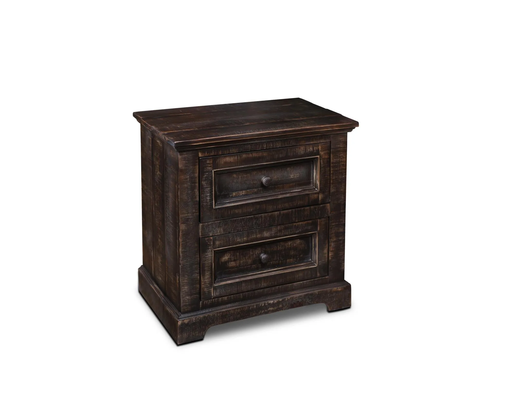 Onyx 2 Drawer Rustic End Table