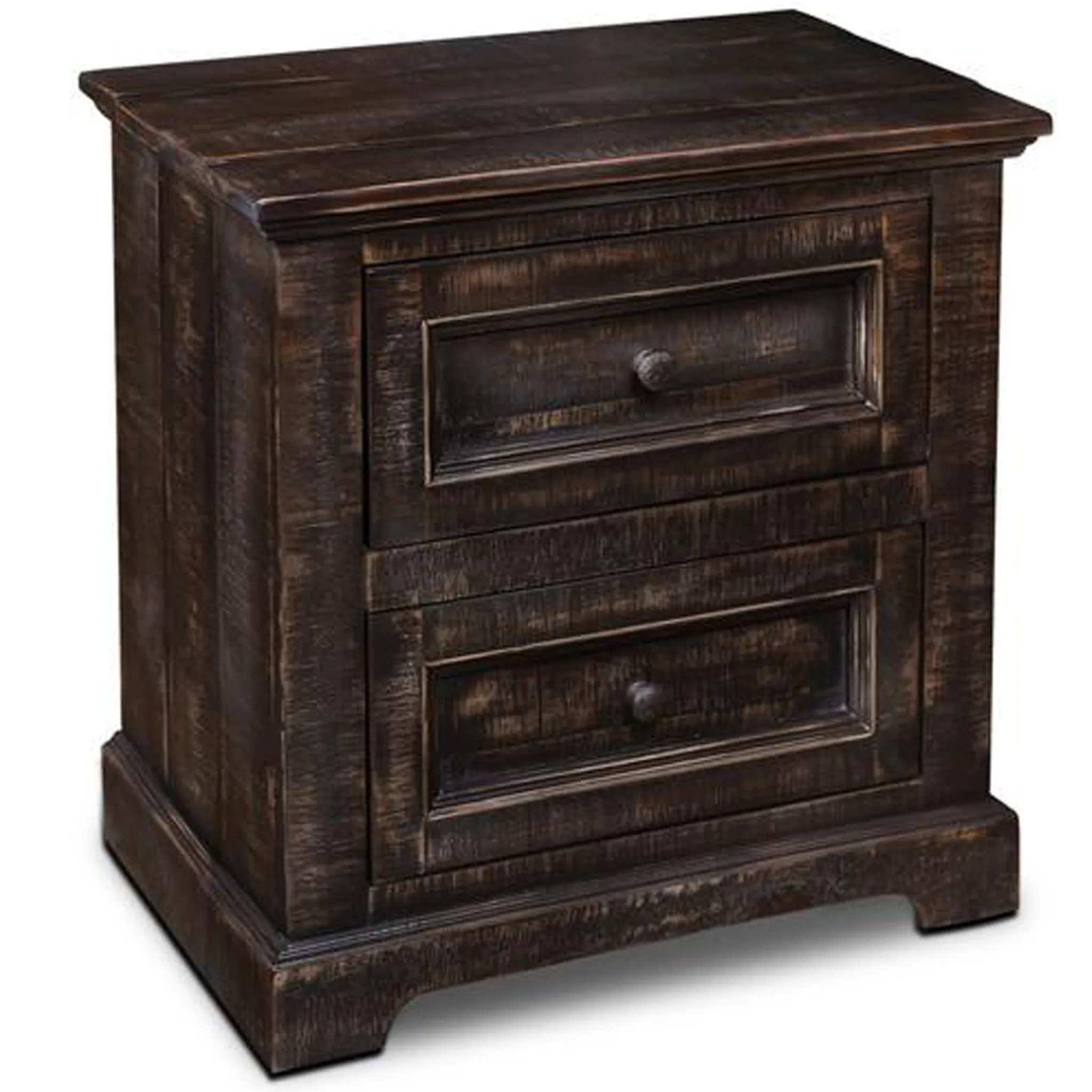 Onyx 2 Drawer Rustic End Table