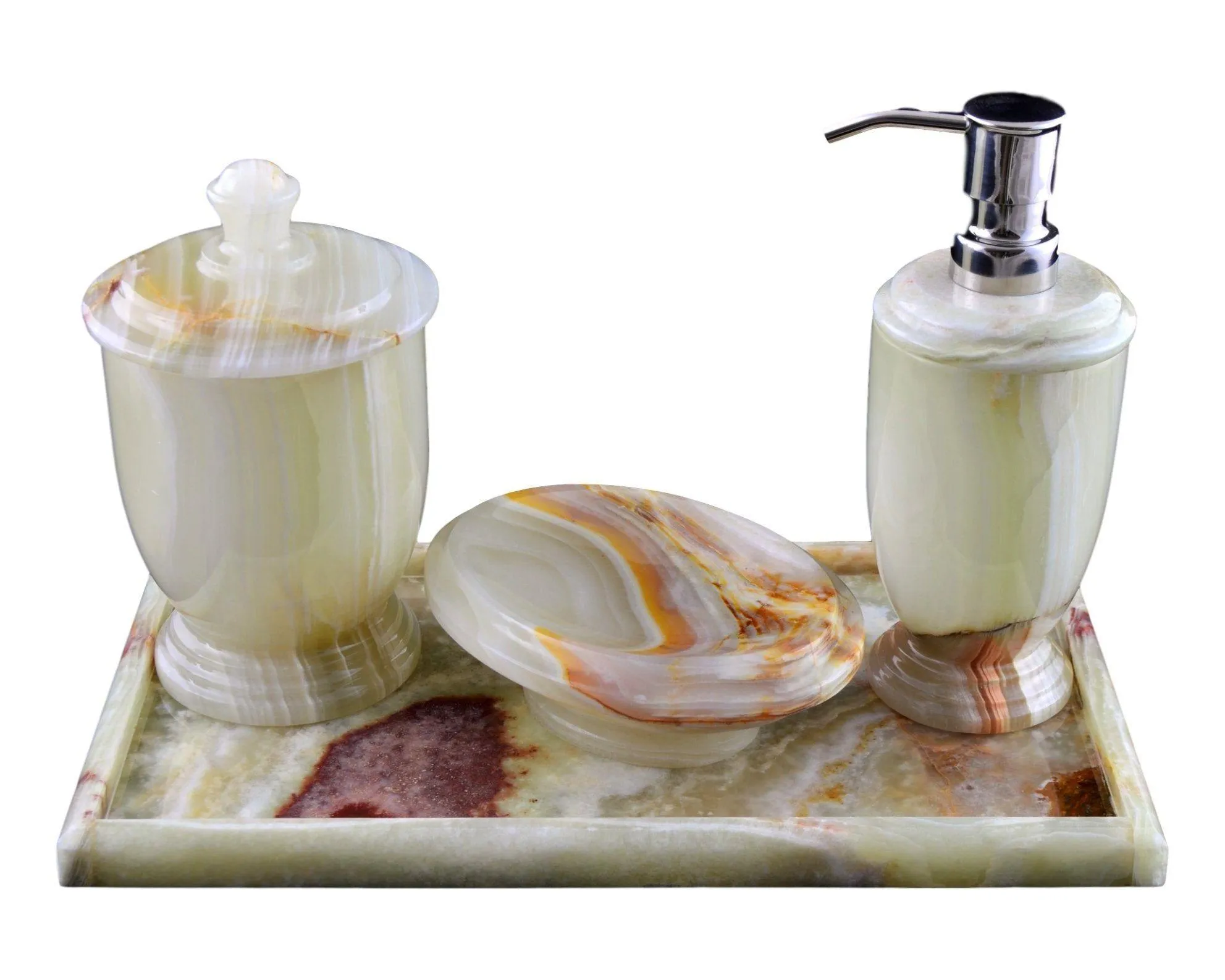 Pistachio Green Onyx Bathroom Accessory Set of Atlantic Collection