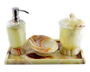 Pistachio Green Onyx Bathroom Accessory Set of Atlantic Collection