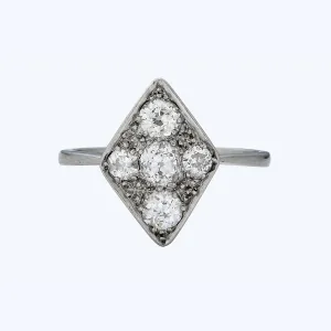 Platinum French Art Deco Diamond Ring