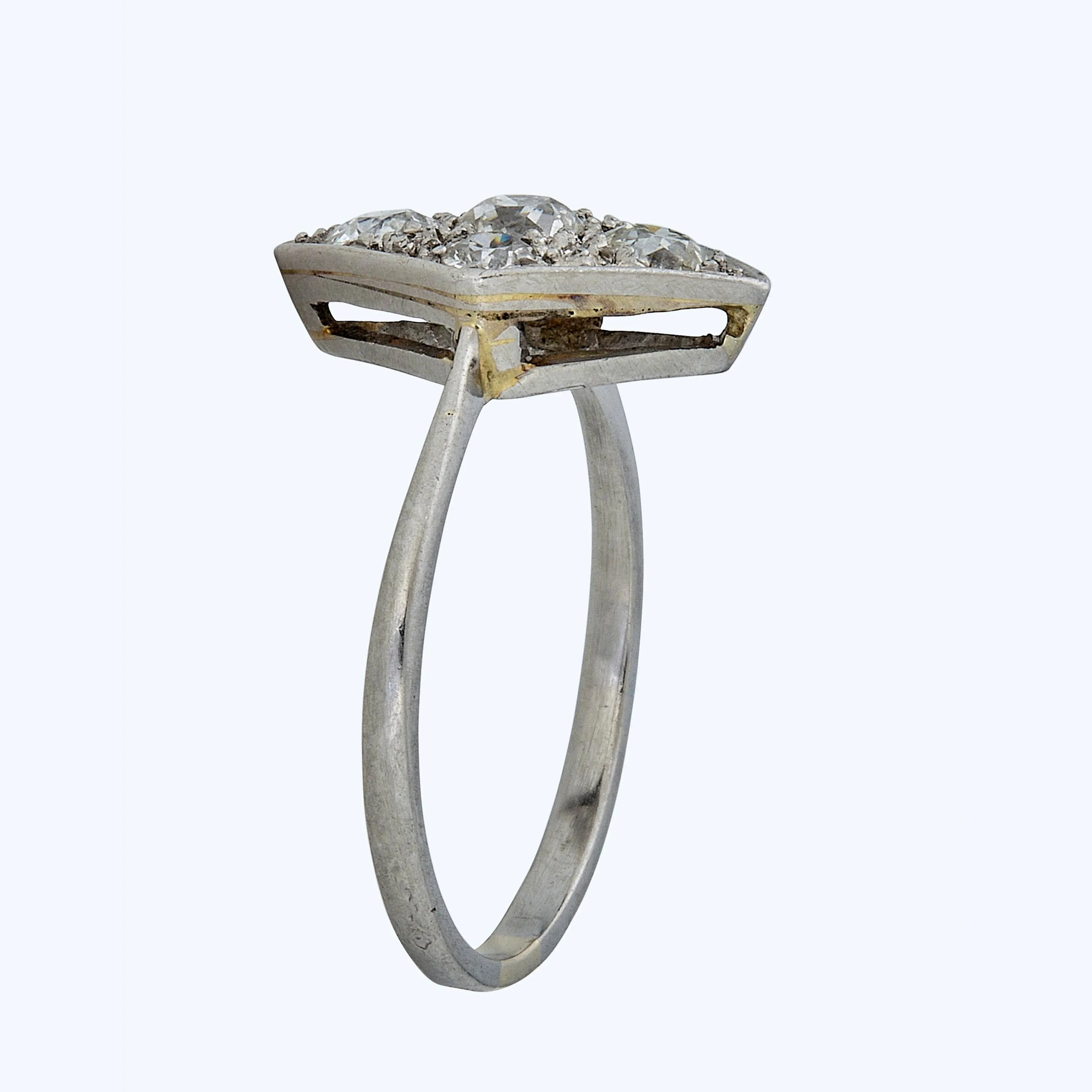 Platinum French Art Deco Diamond Ring