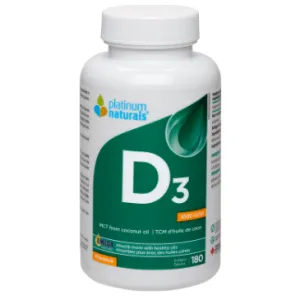 Platinum Naturals Vitamin D3 1000IU 180 Softgels