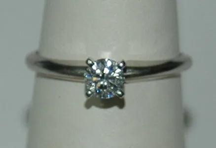 Platinum Round Diamond 0.30Ct Solitaire Engagement Ring