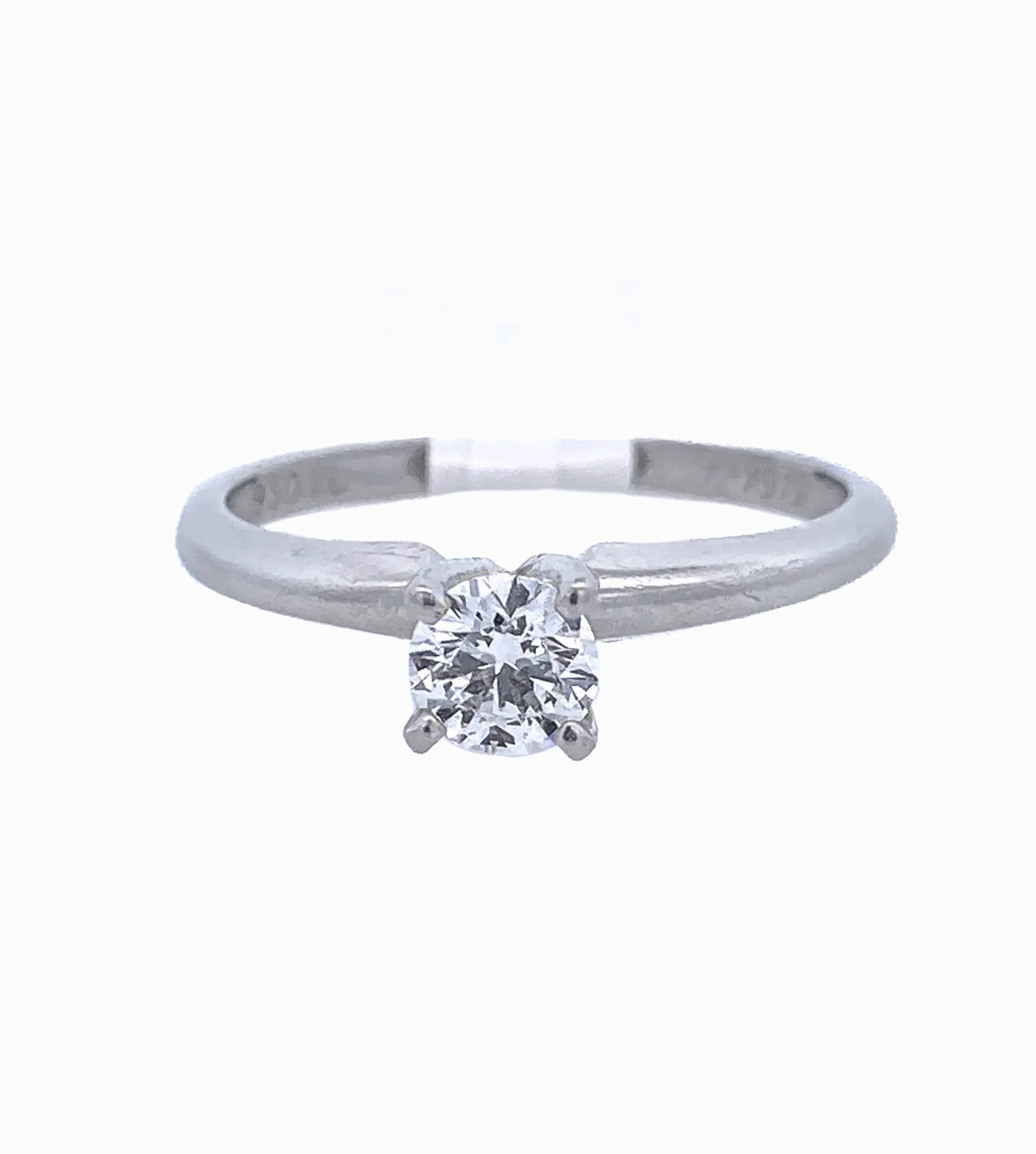 Platinum Round Diamond 0.30Ct Solitaire Engagement Ring