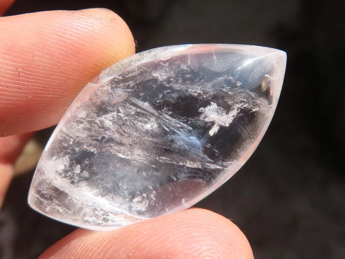 Polished Clear Rock Crystal Angel Tears  x 24 From Madagascar