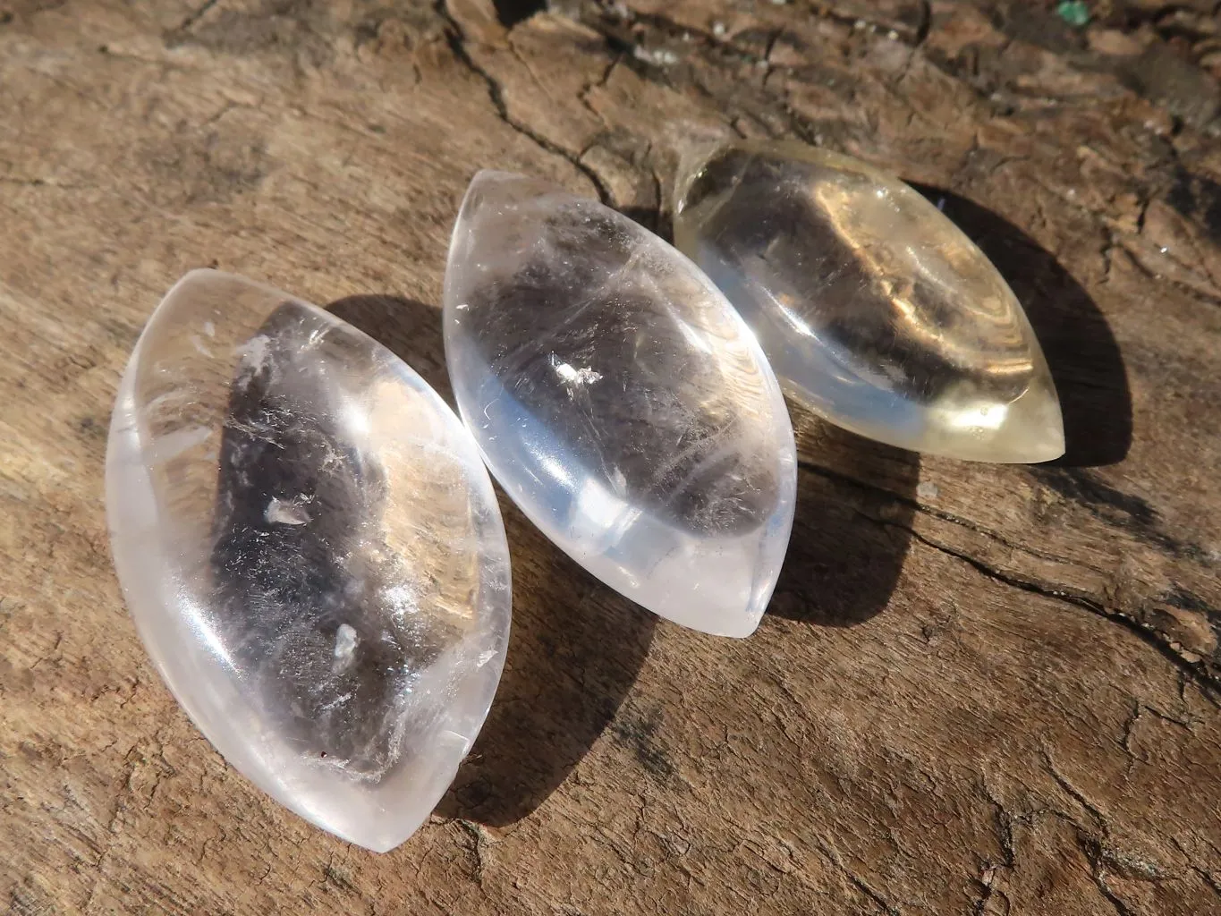 Polished Clear Rock Crystal Angel Tears  x 24 From Madagascar