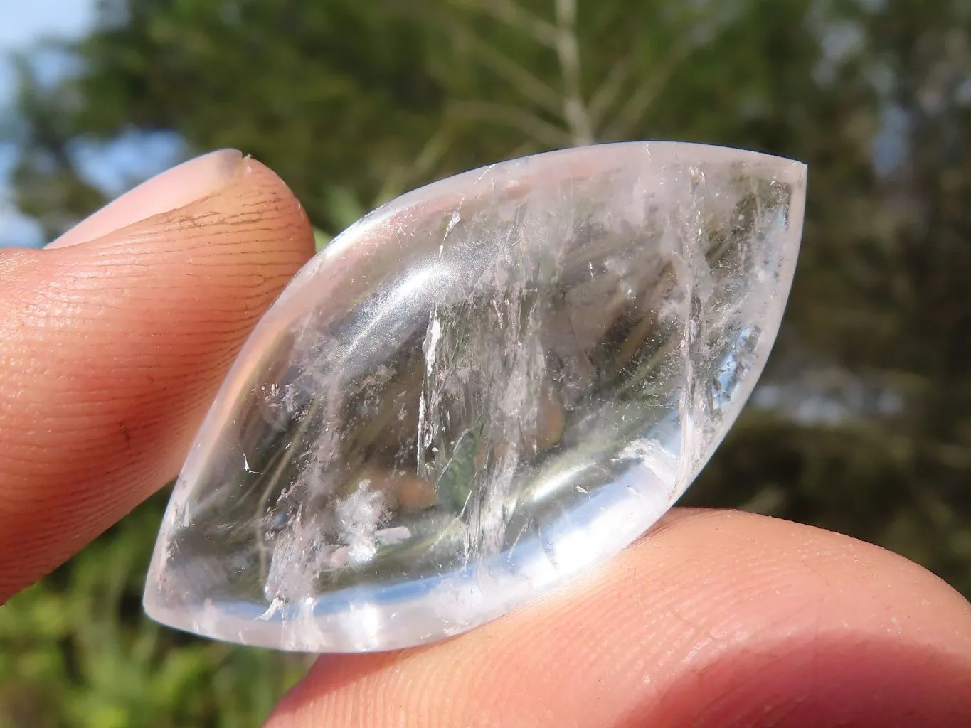 Polished Clear Rock Crystal Angel Tears  x 24 From Madagascar