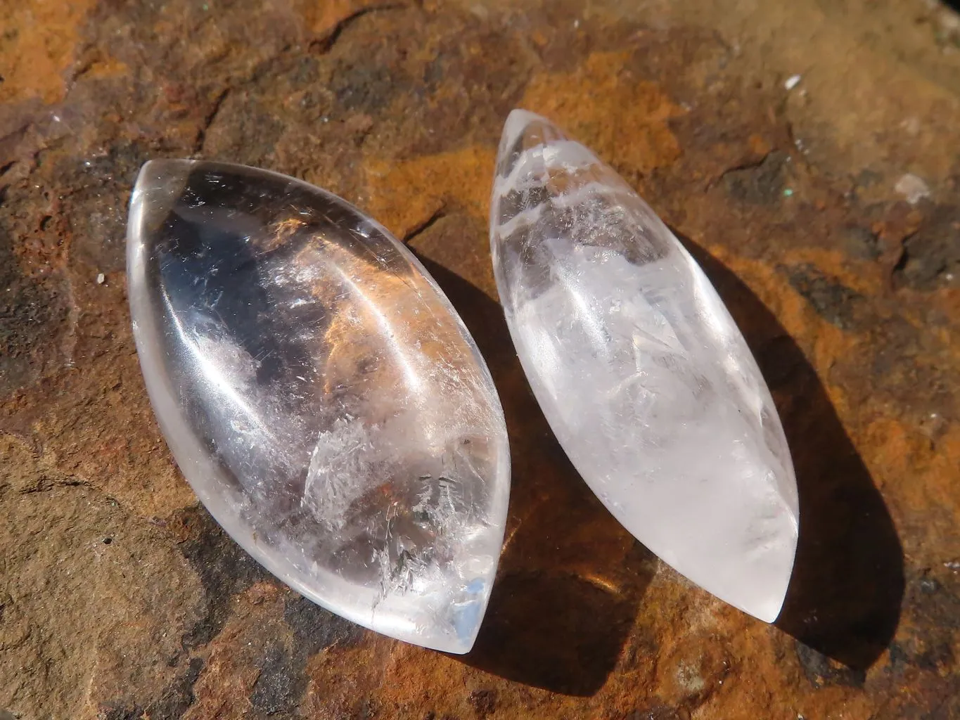 Polished Clear Rock Crystal Angel Tears  x 24 From Madagascar