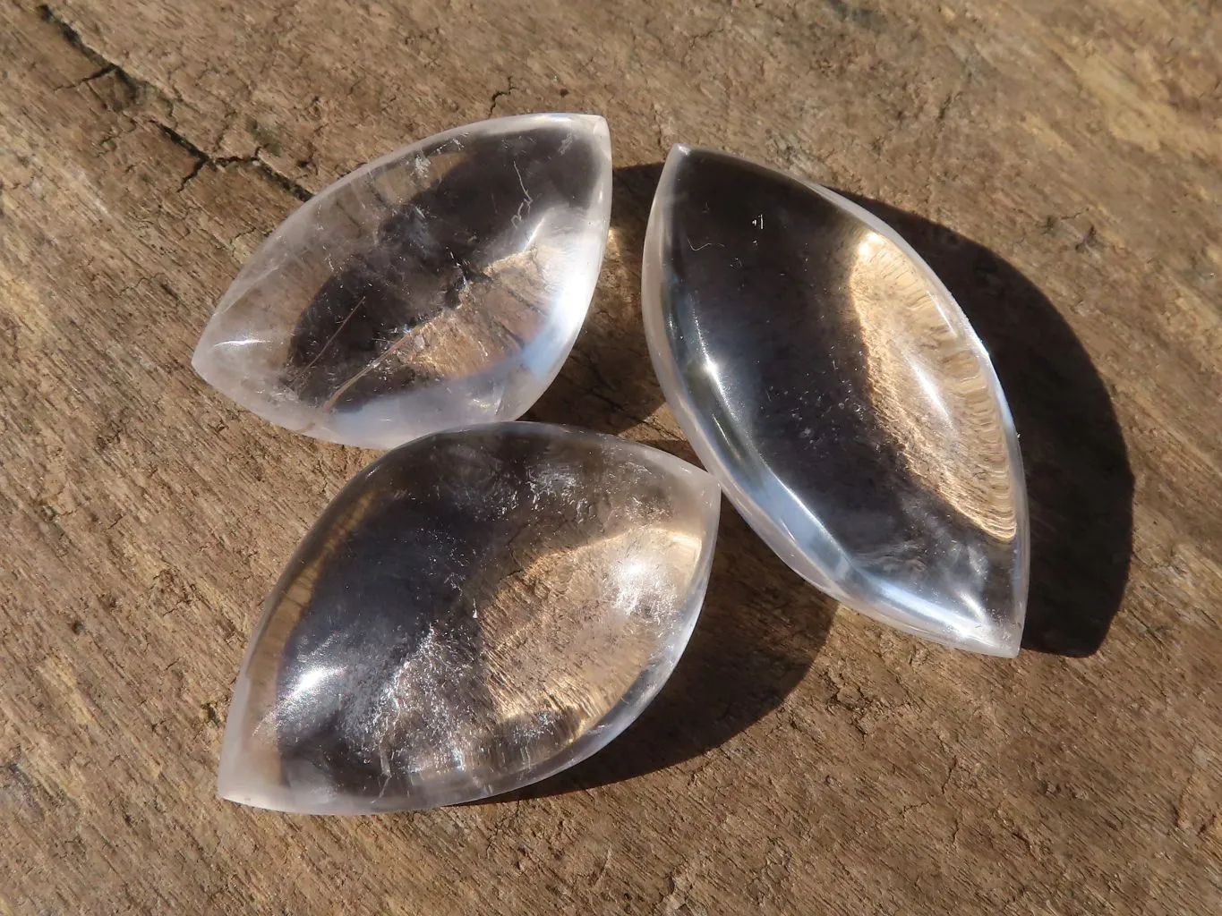 Polished Clear Rock Crystal Angel Tears  x 24 From Madagascar