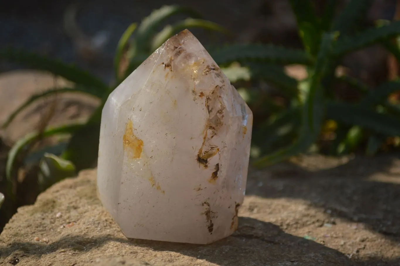 Polished Inclusion Quartz Points x 2 From Madagascar