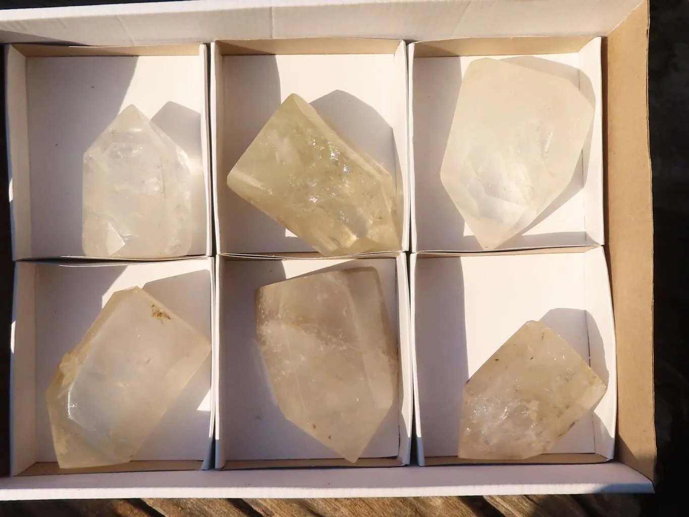 Polished Mixed Selection Of Quartz Points x 6 From Angola