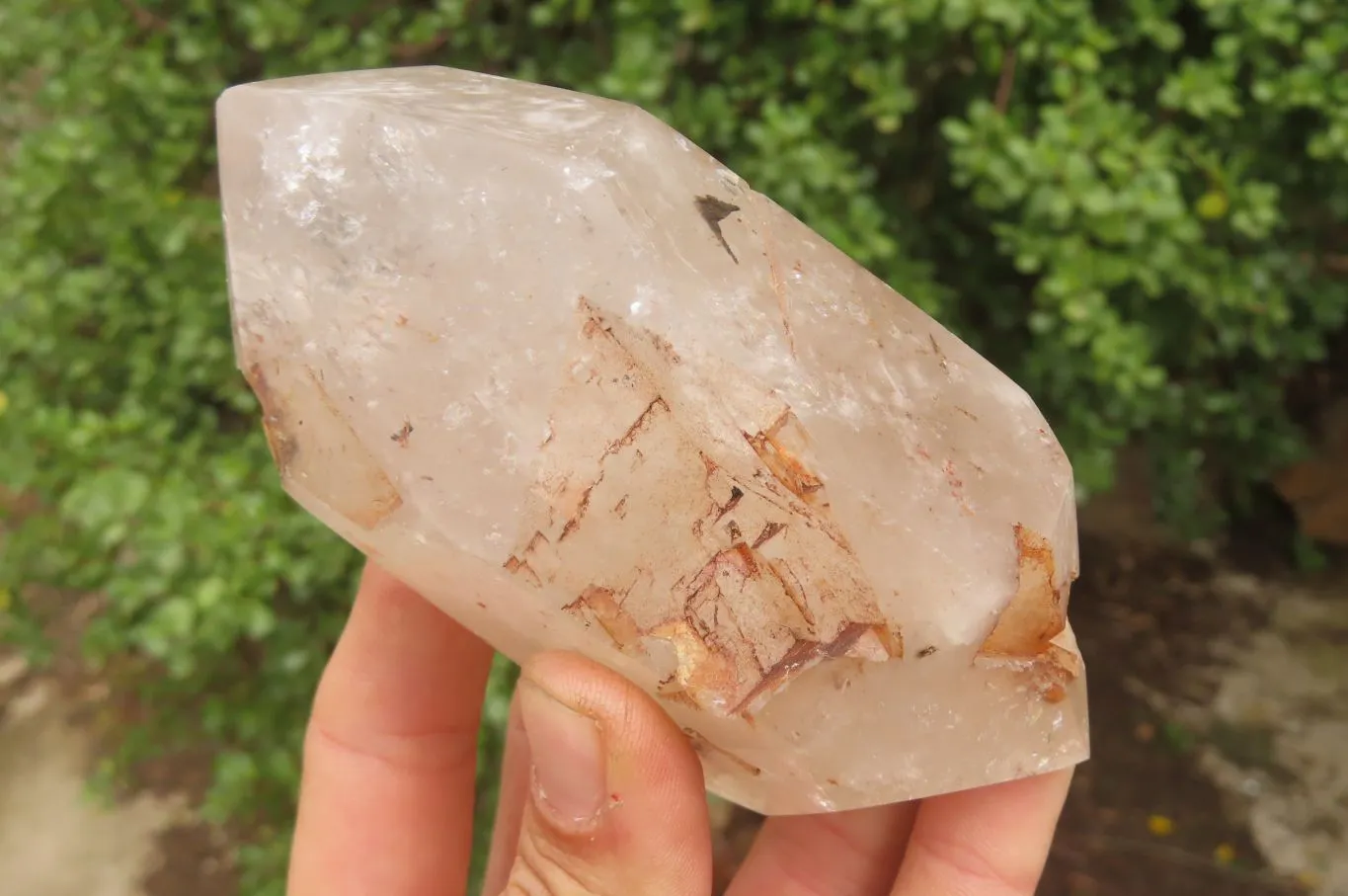 Polished Partially Arcadian Quartz Crystals x 3 From Angola