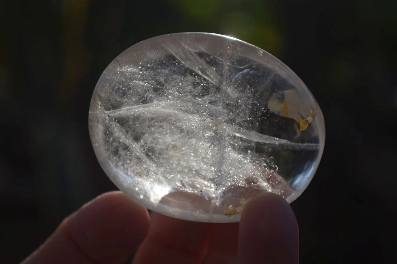 Polished Semi Optic Clear Quartz Galet / Palm Stones x 12 From Madagascar