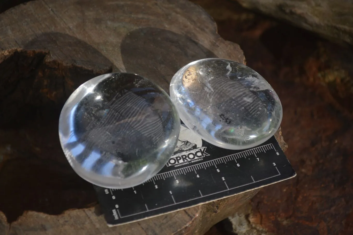 Polished Semi Optic Clear Quartz Galet / Palm Stones x 12 From Madagascar