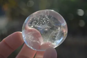 Polished Semi Optic Clear Quartz Galet / Palm Stones x 12 From Madagascar