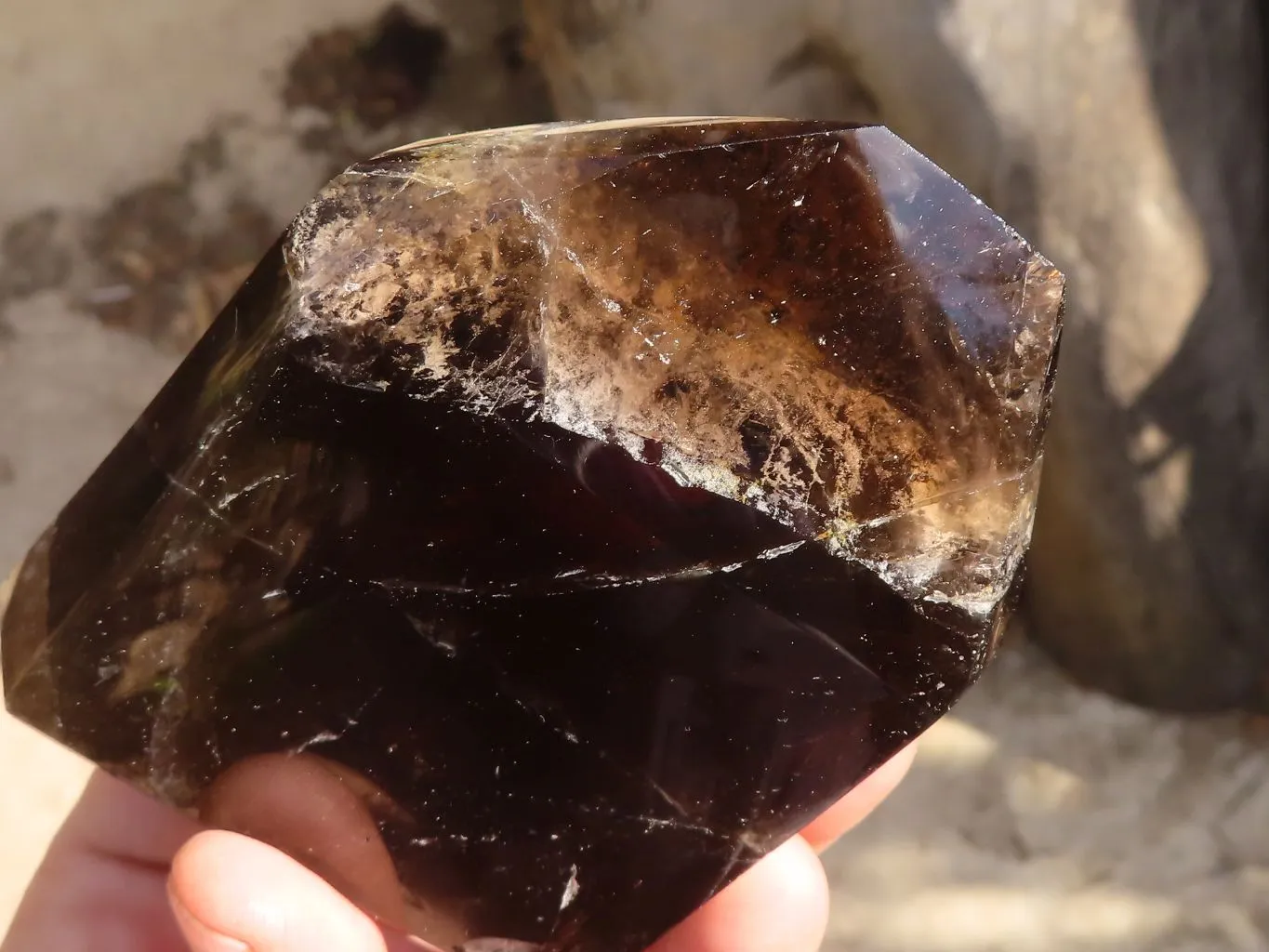 Polished Smokey Morion Quartz Crystals x 2 From Madagascar