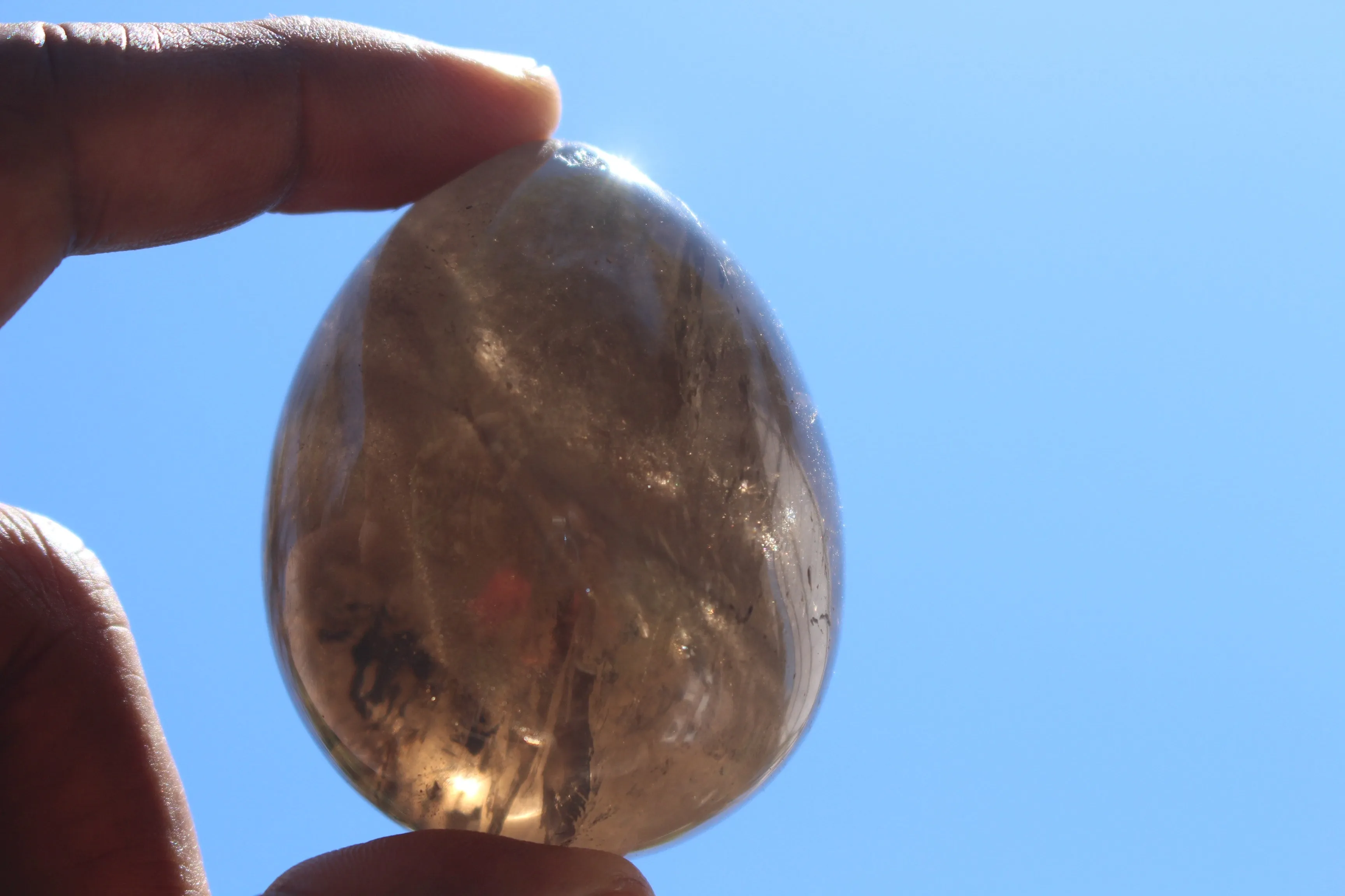 Polished Smokey Quartz Eggs x 6 From Madagascar