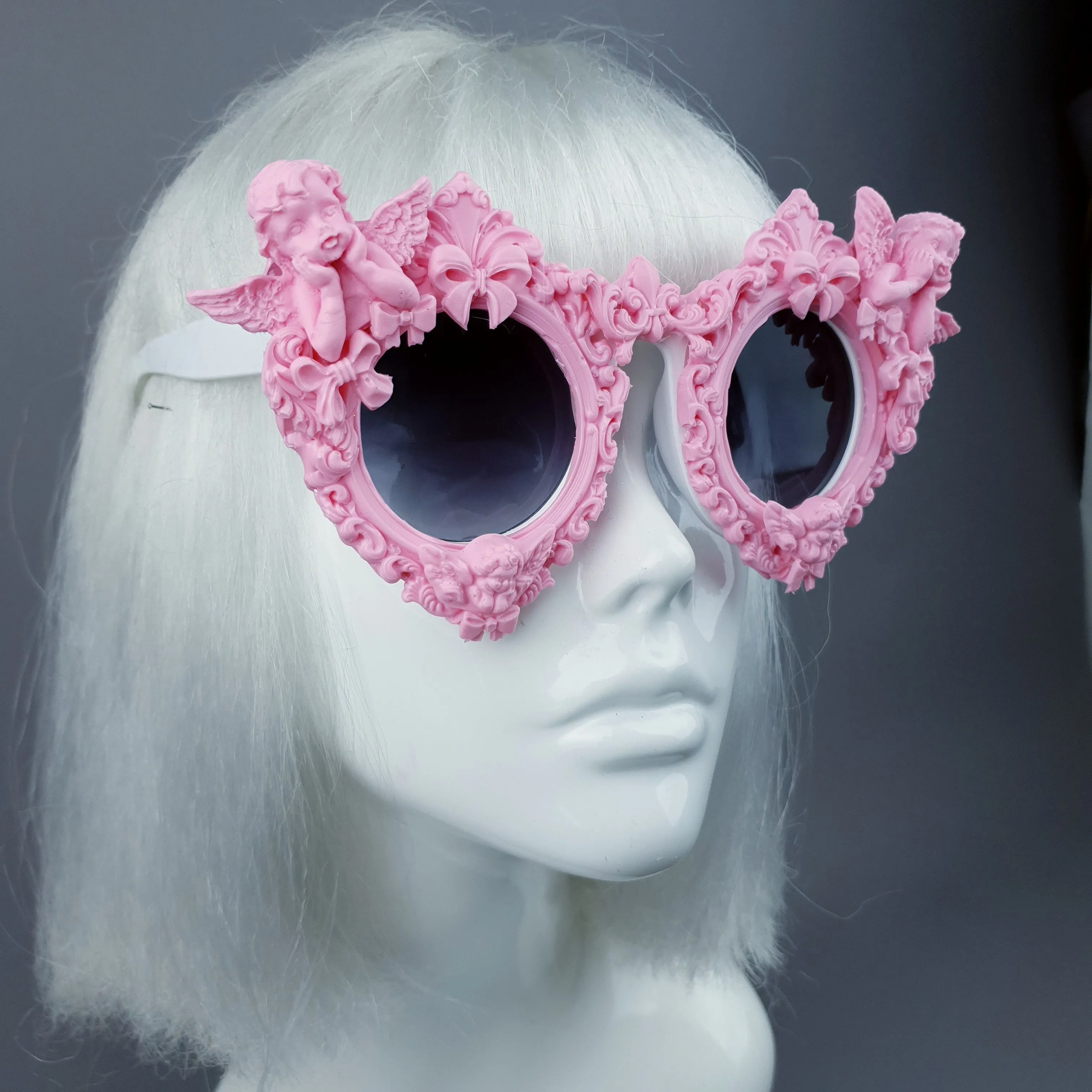 "Bellerose" Pastel Pink Filigree & Cherub Sunglasses