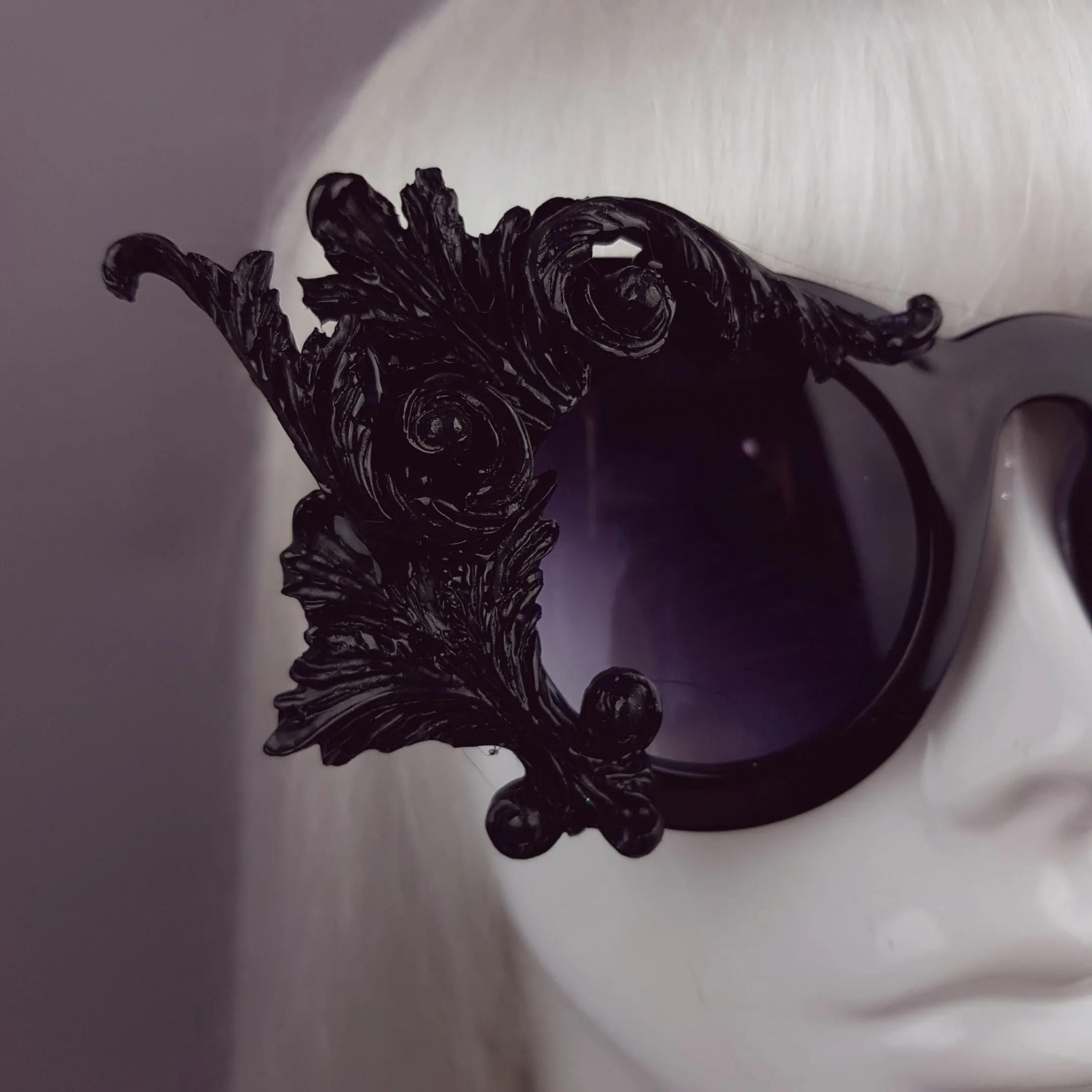 "Dominion" Black Filigree Ornate Sunglasses