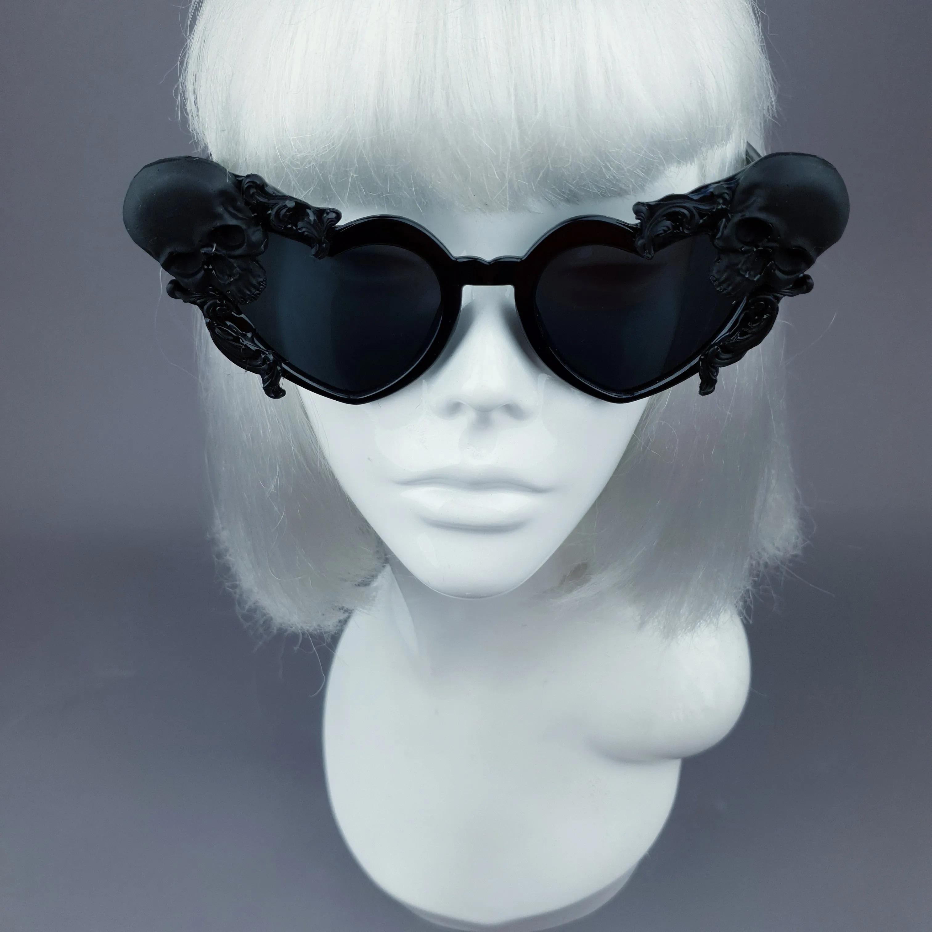 "Doom" Black Skull Heart Shaped Sunglasses