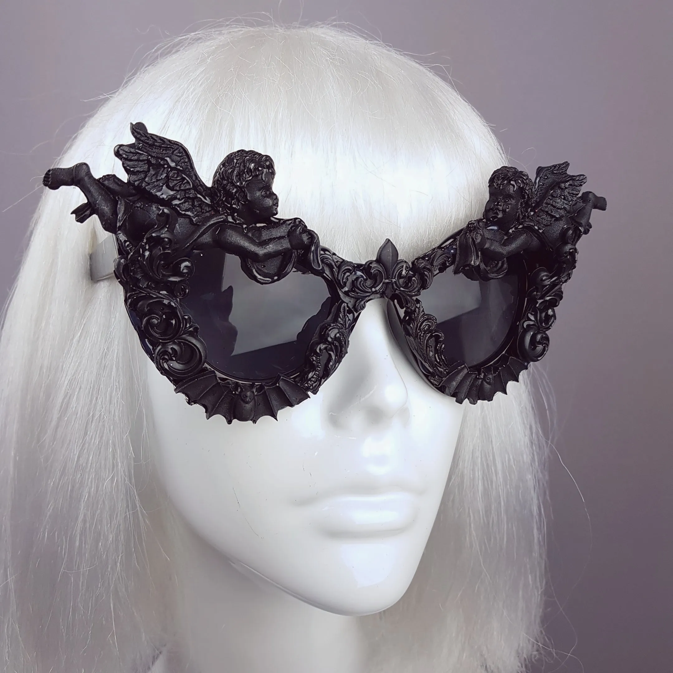 "Kalma" Black Filigree Ornate Sunglasses