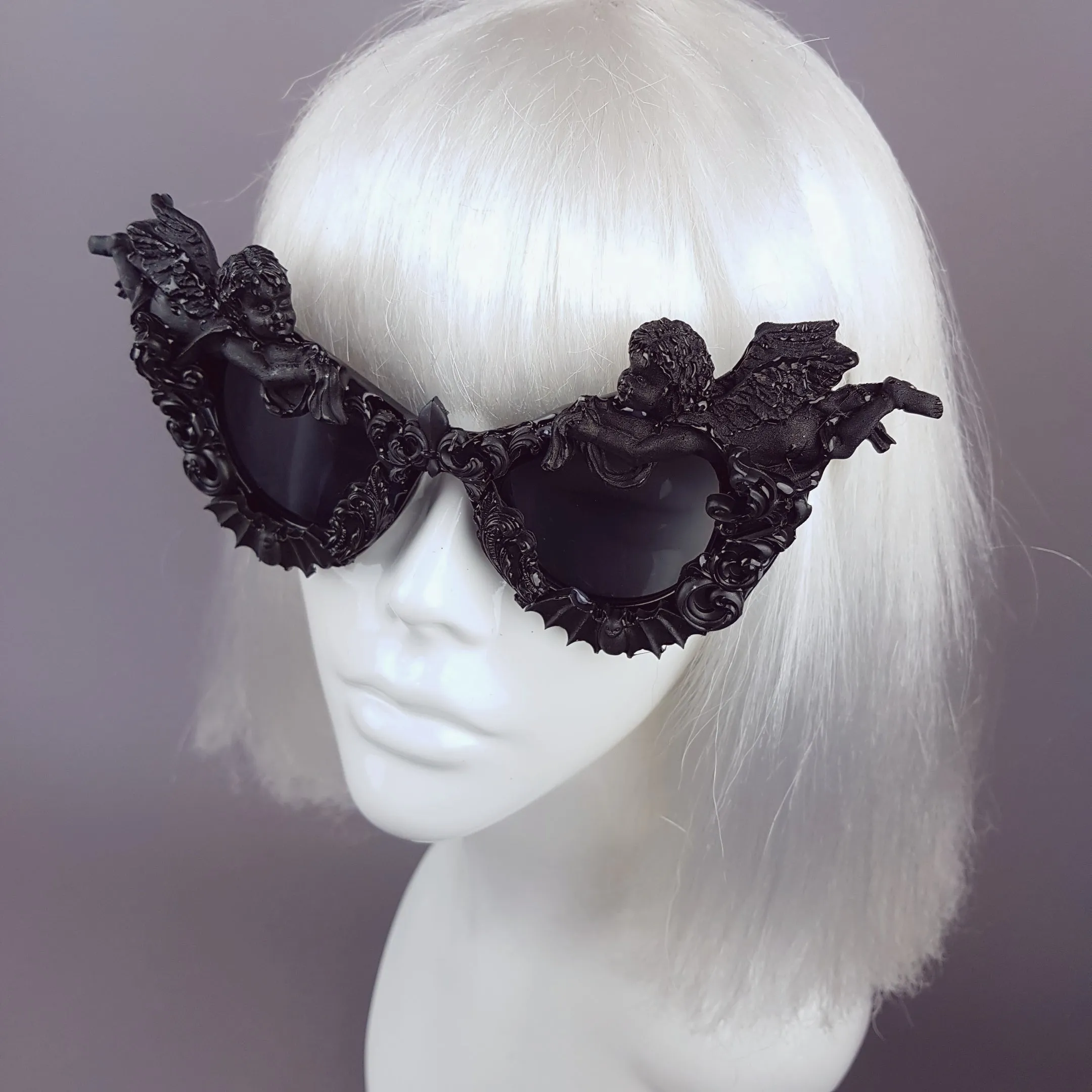 "Kalma" Black Filigree Ornate Sunglasses