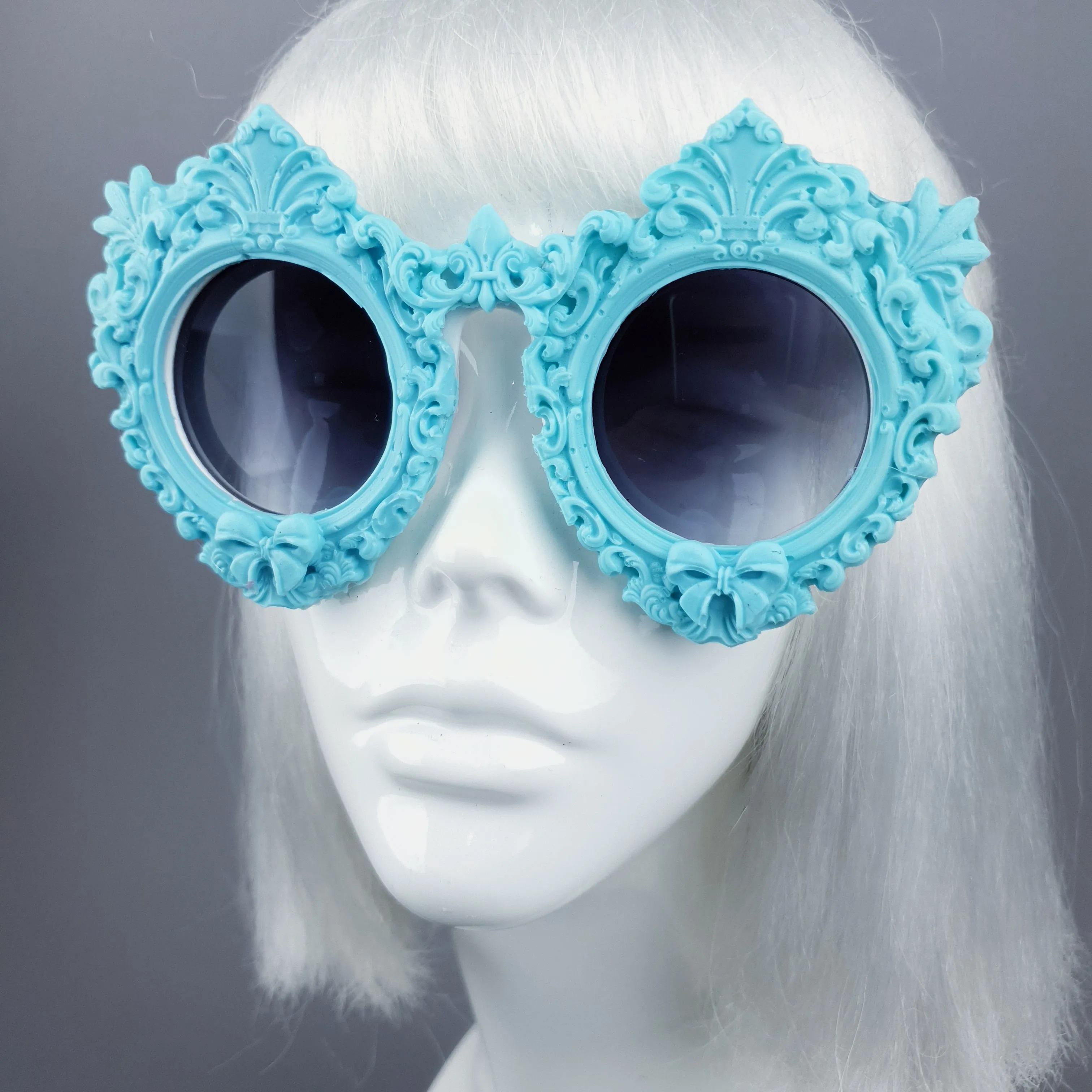 "Periwinkle" Pastel Blue Filigree Sunglasses