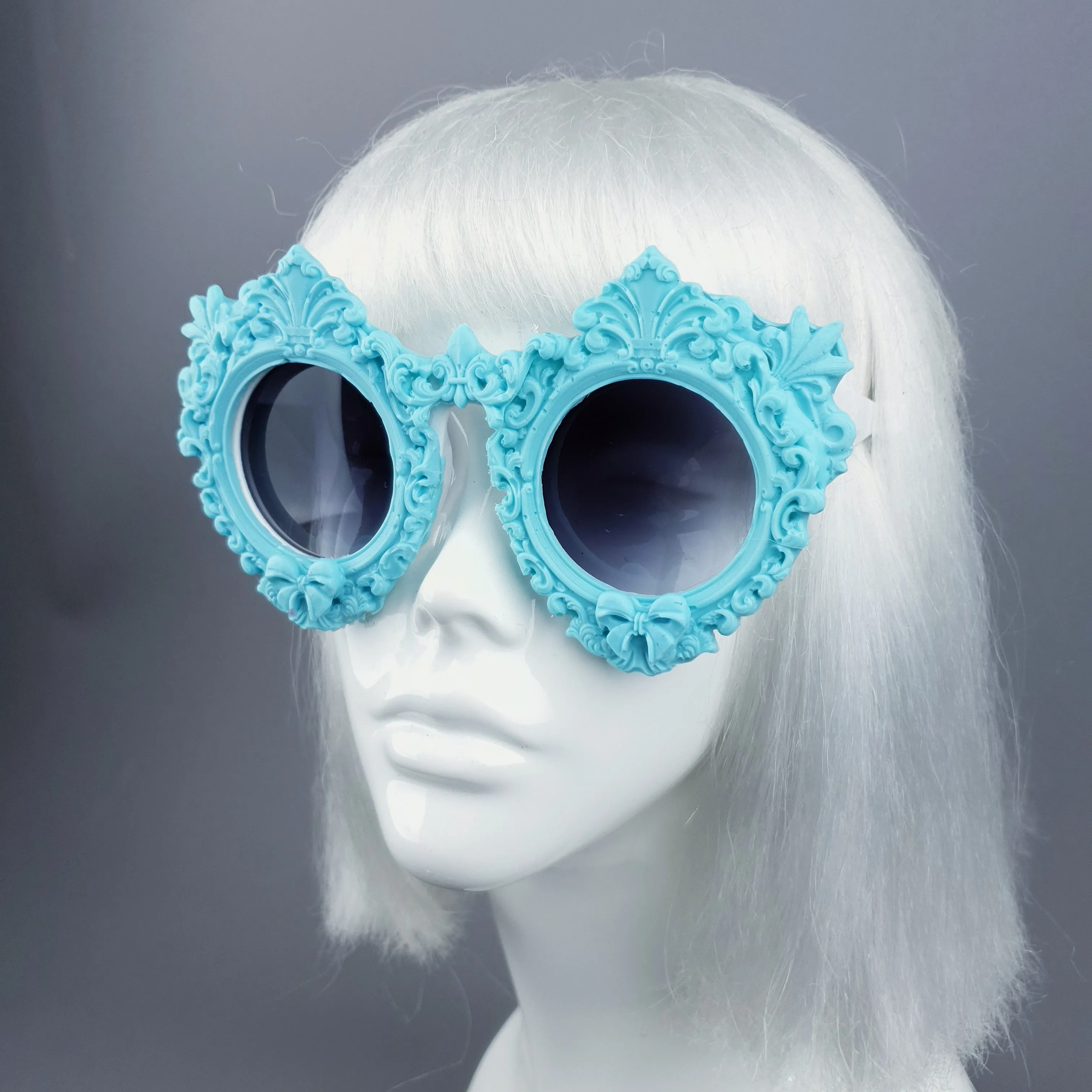 "Periwinkle" Pastel Blue Filigree Sunglasses