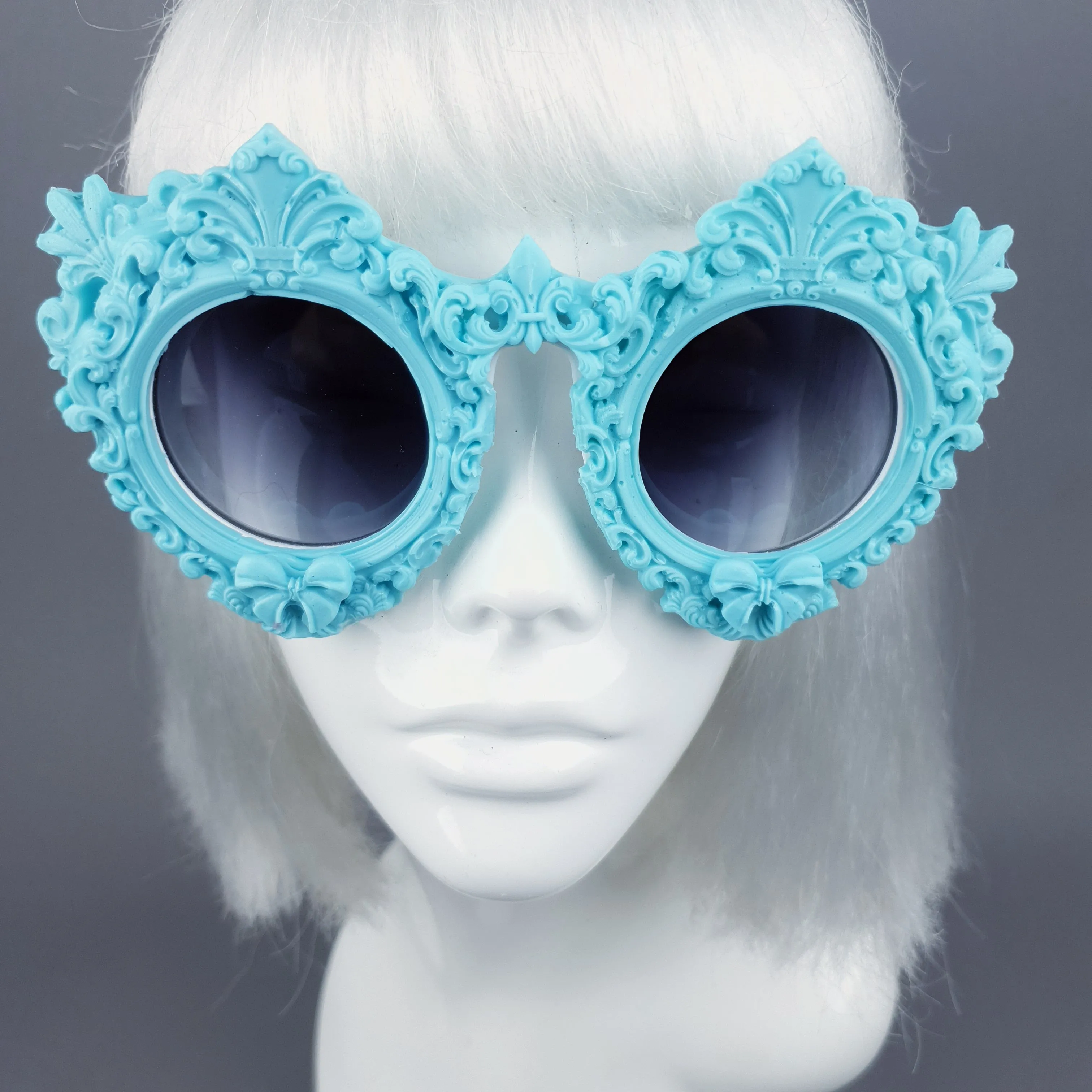 "Periwinkle" Pastel Blue Filigree Sunglasses