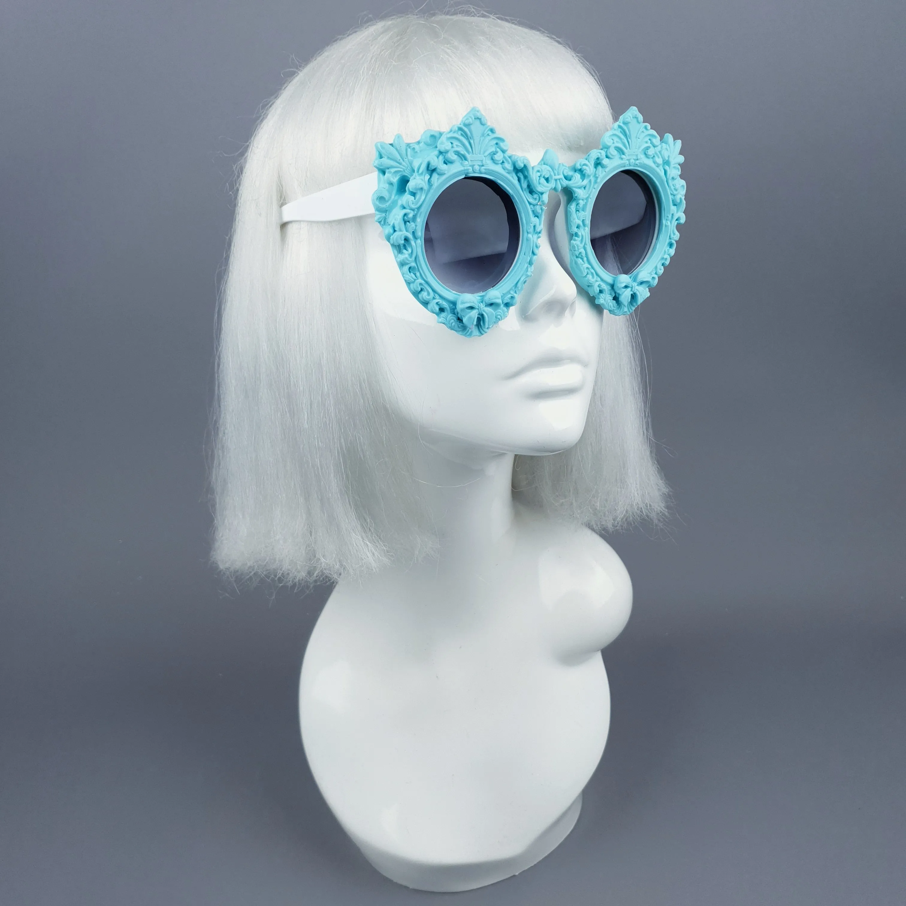 "Periwinkle" Pastel Blue Filigree Sunglasses