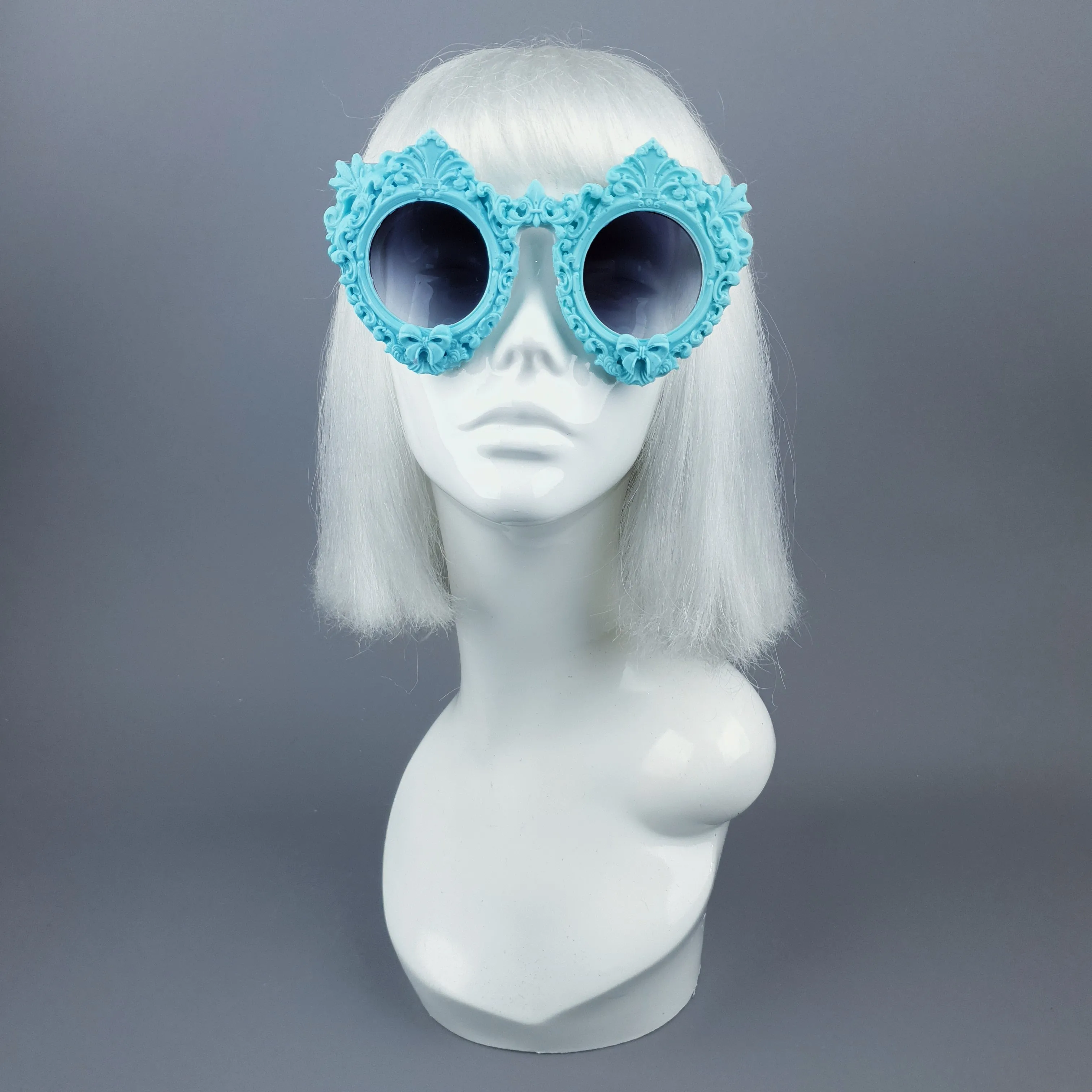 "Periwinkle" Pastel Blue Filigree Sunglasses