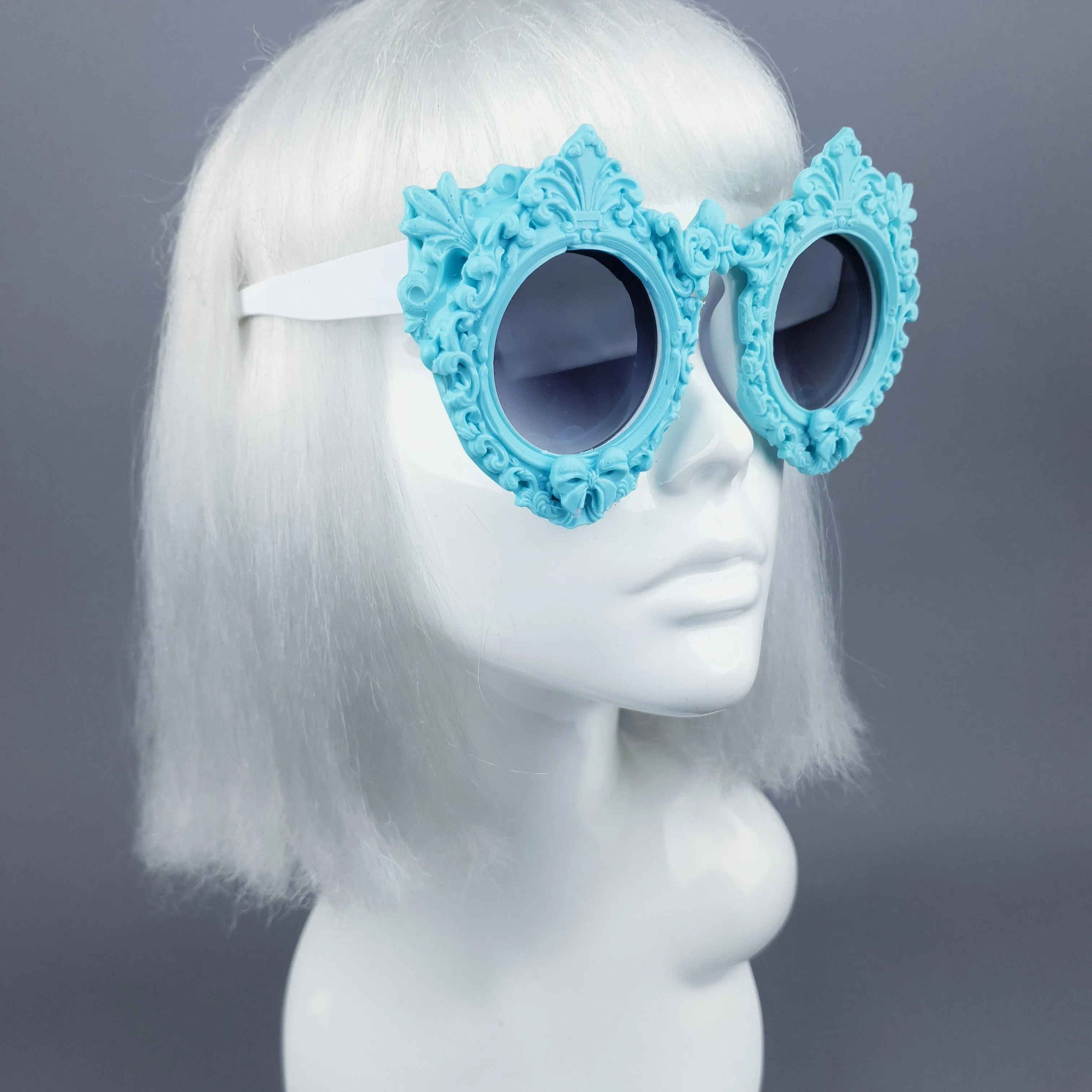 "Periwinkle" Pastel Blue Filigree Sunglasses