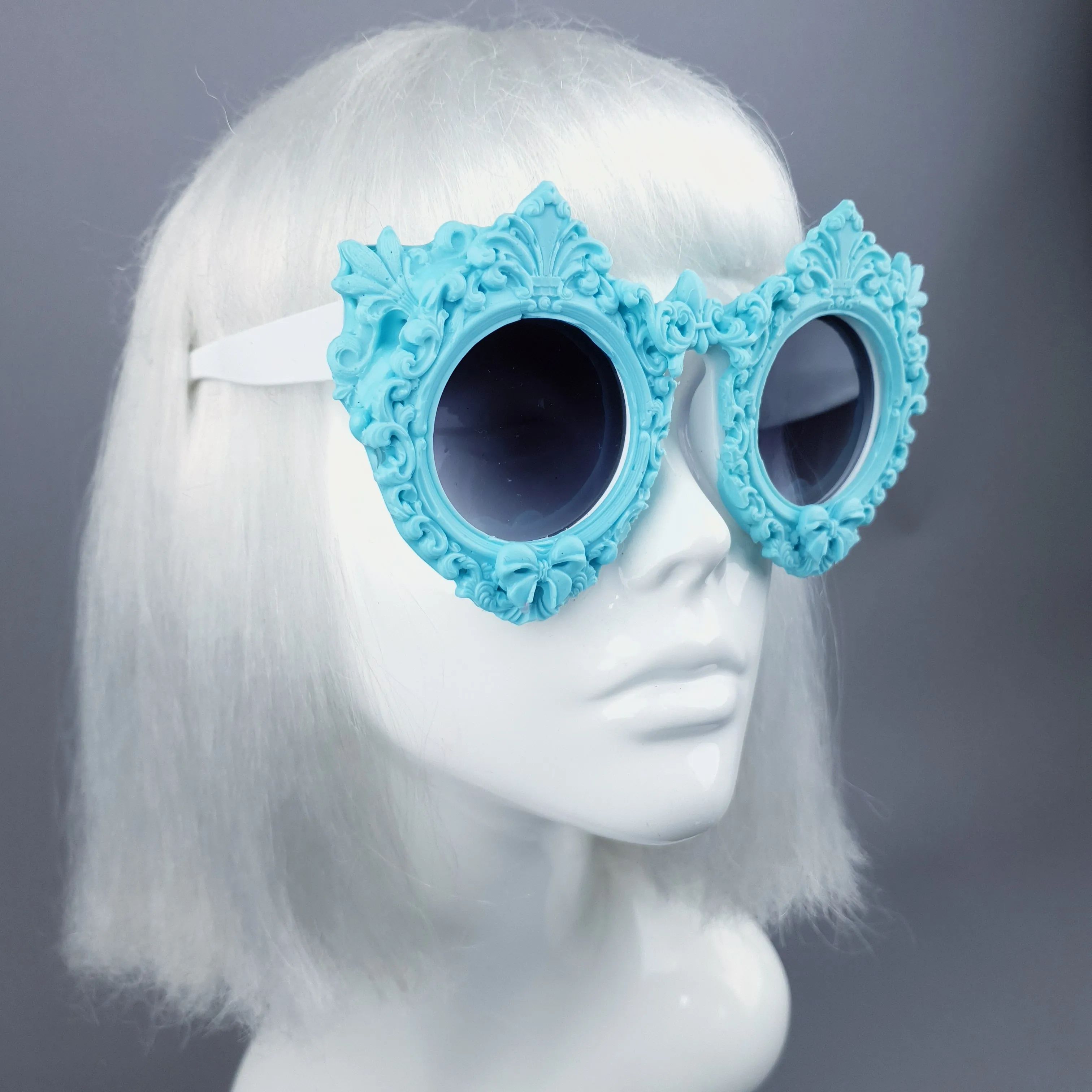 "Periwinkle" Pastel Blue Filigree Sunglasses