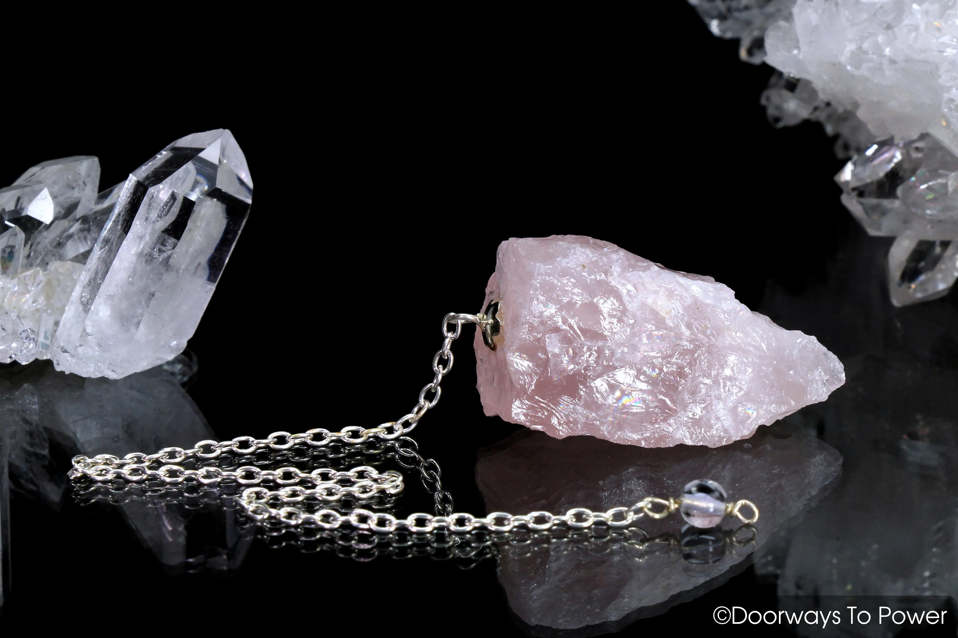 Rose Quartz Crystal Pendulum Blessed & Energized