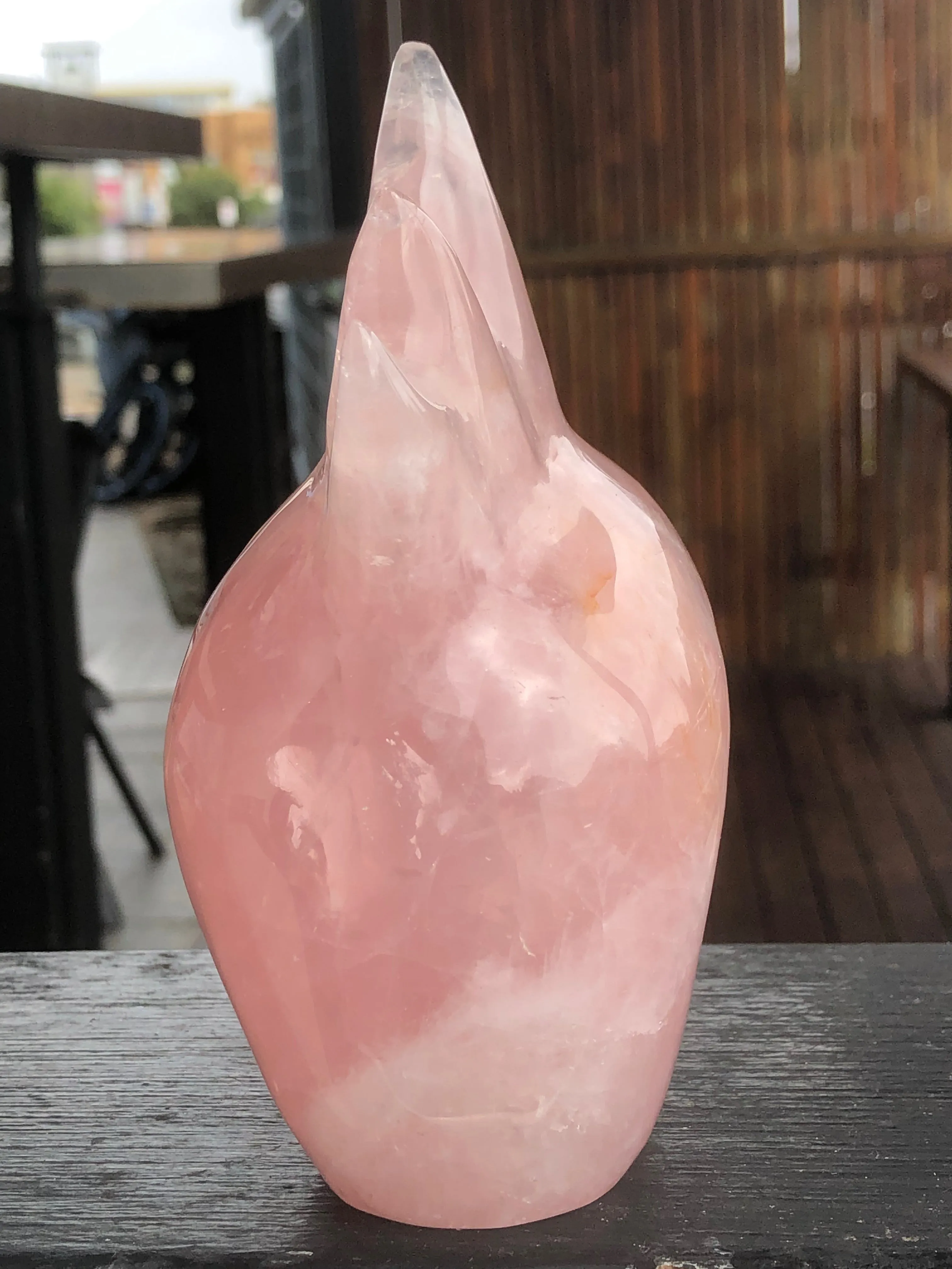 Rose Quartz Mohawk Skull [1k1318]