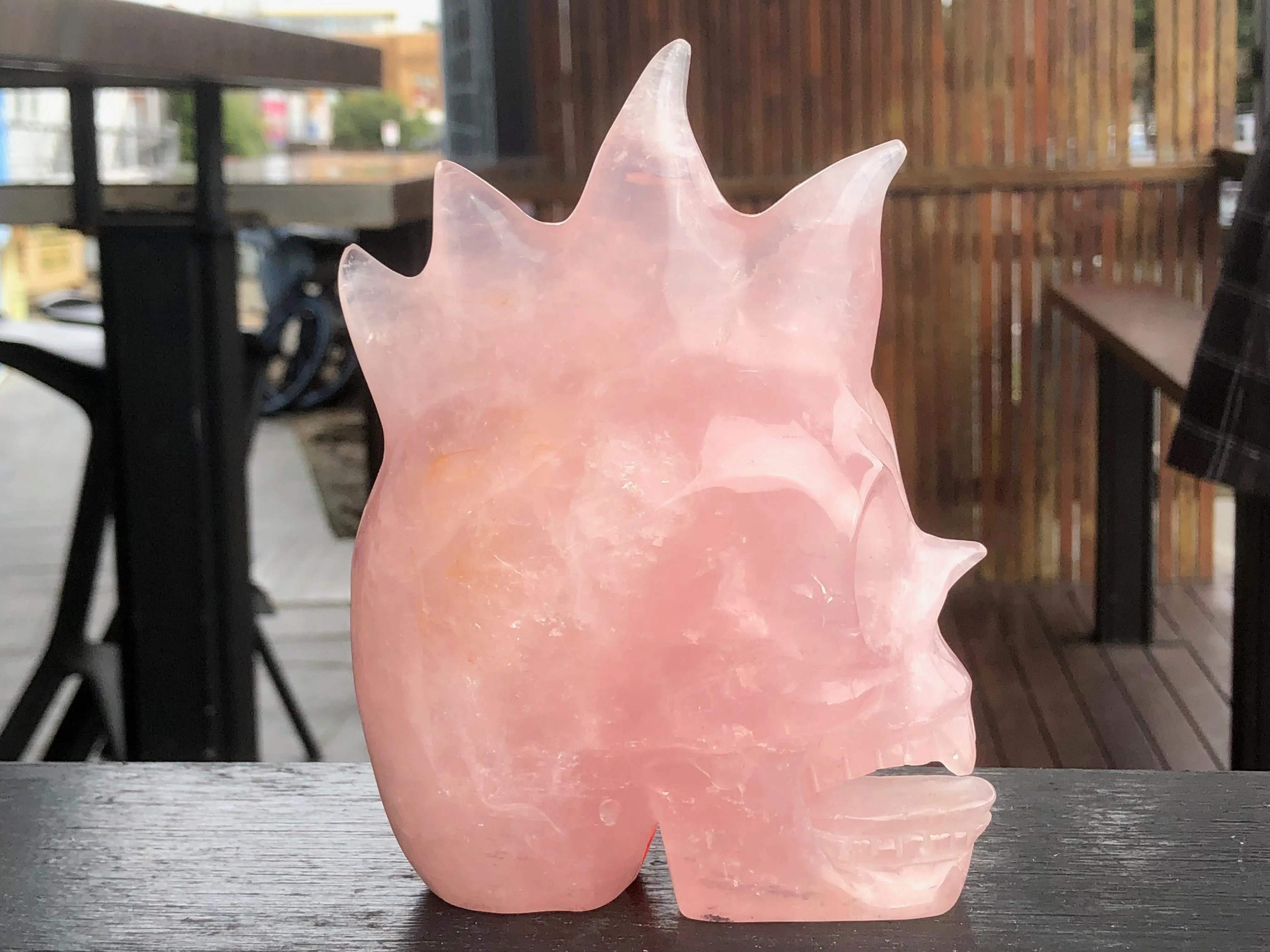 Rose Quartz Mohawk Skull [1k1318]