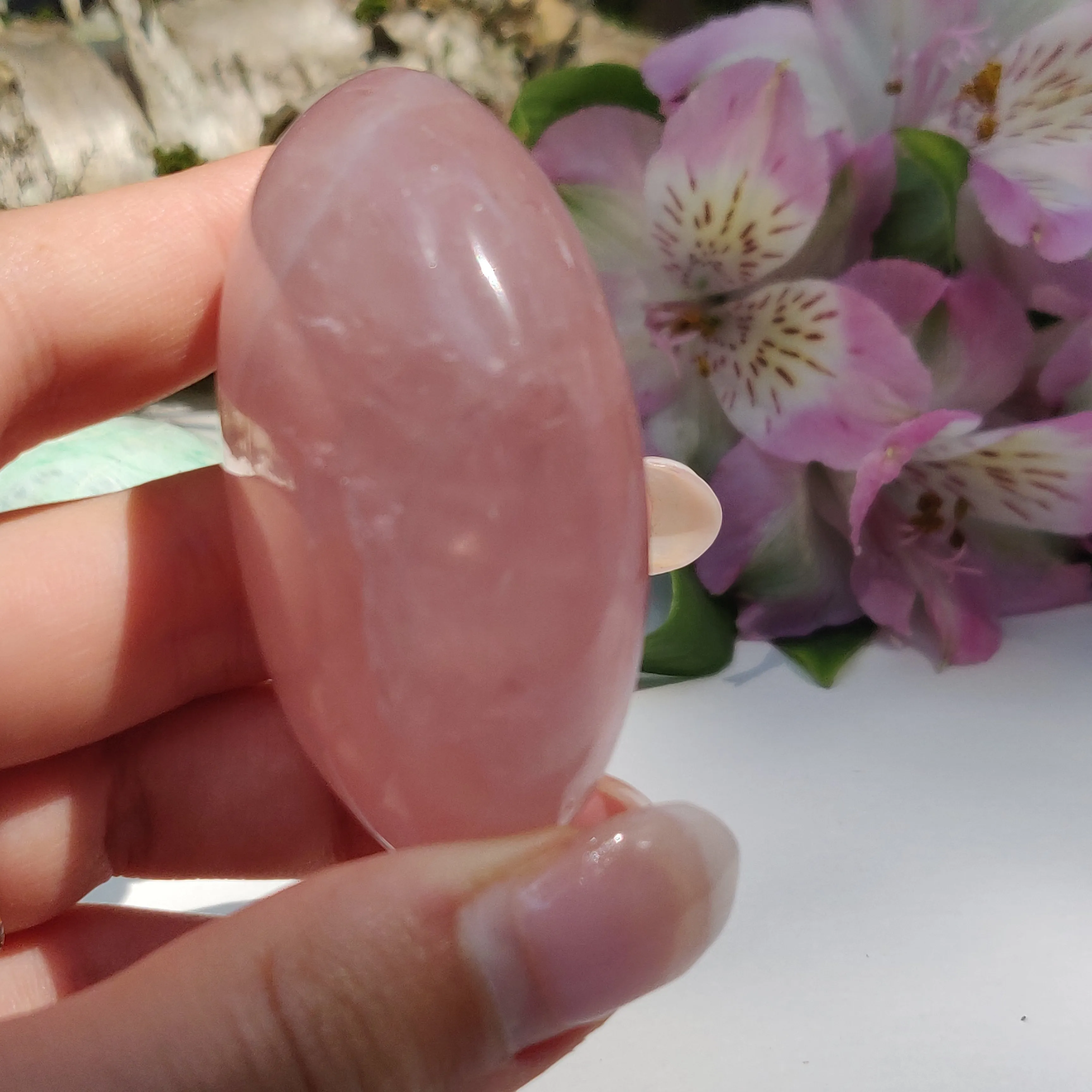 Rose Quartz Palm Stone (#12)