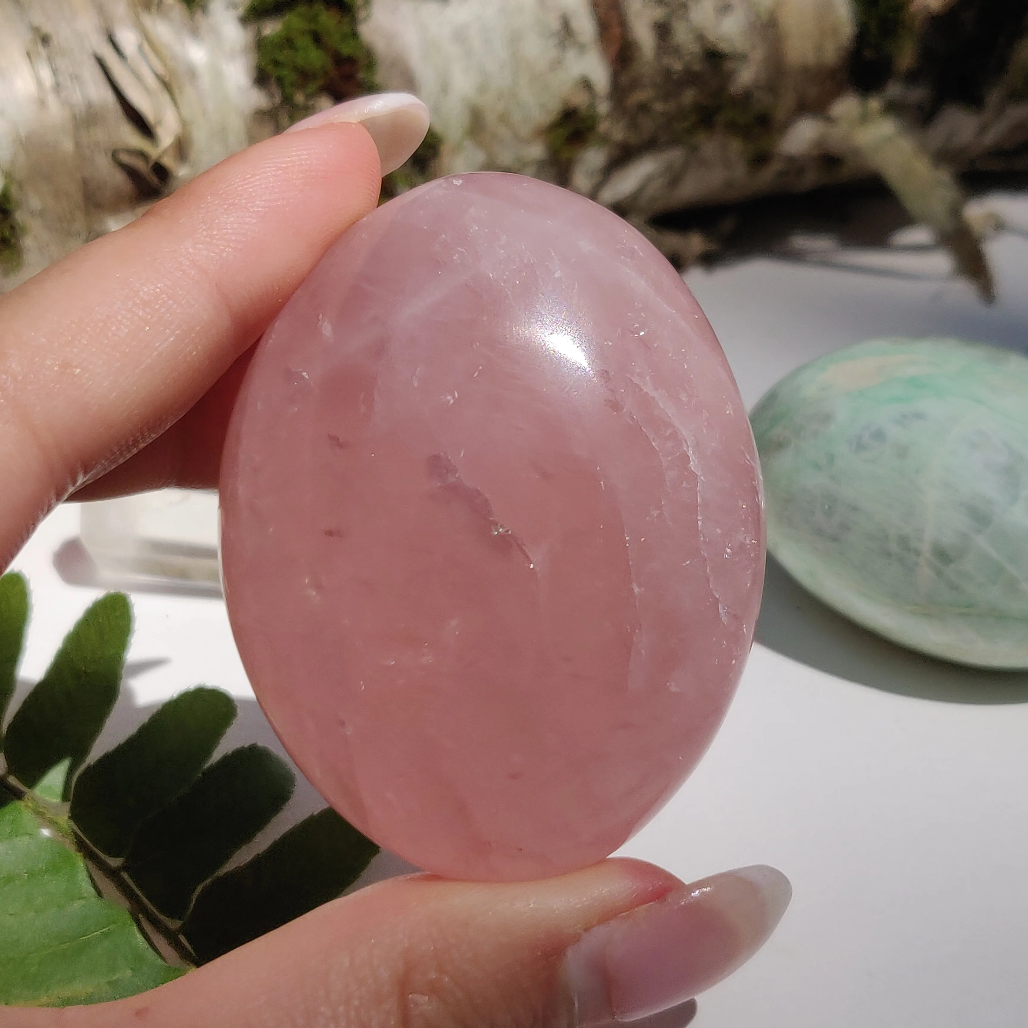 Rose Quartz Palm Stone (#12)